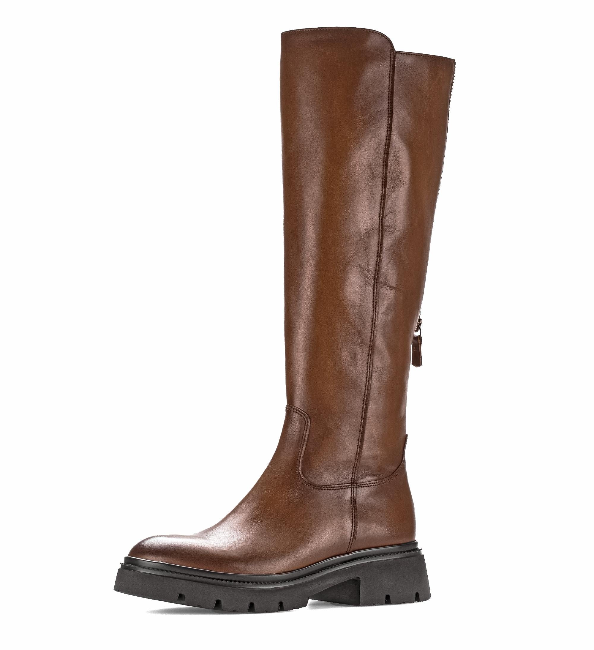 Bottes marron en cuir lisse - Image 6