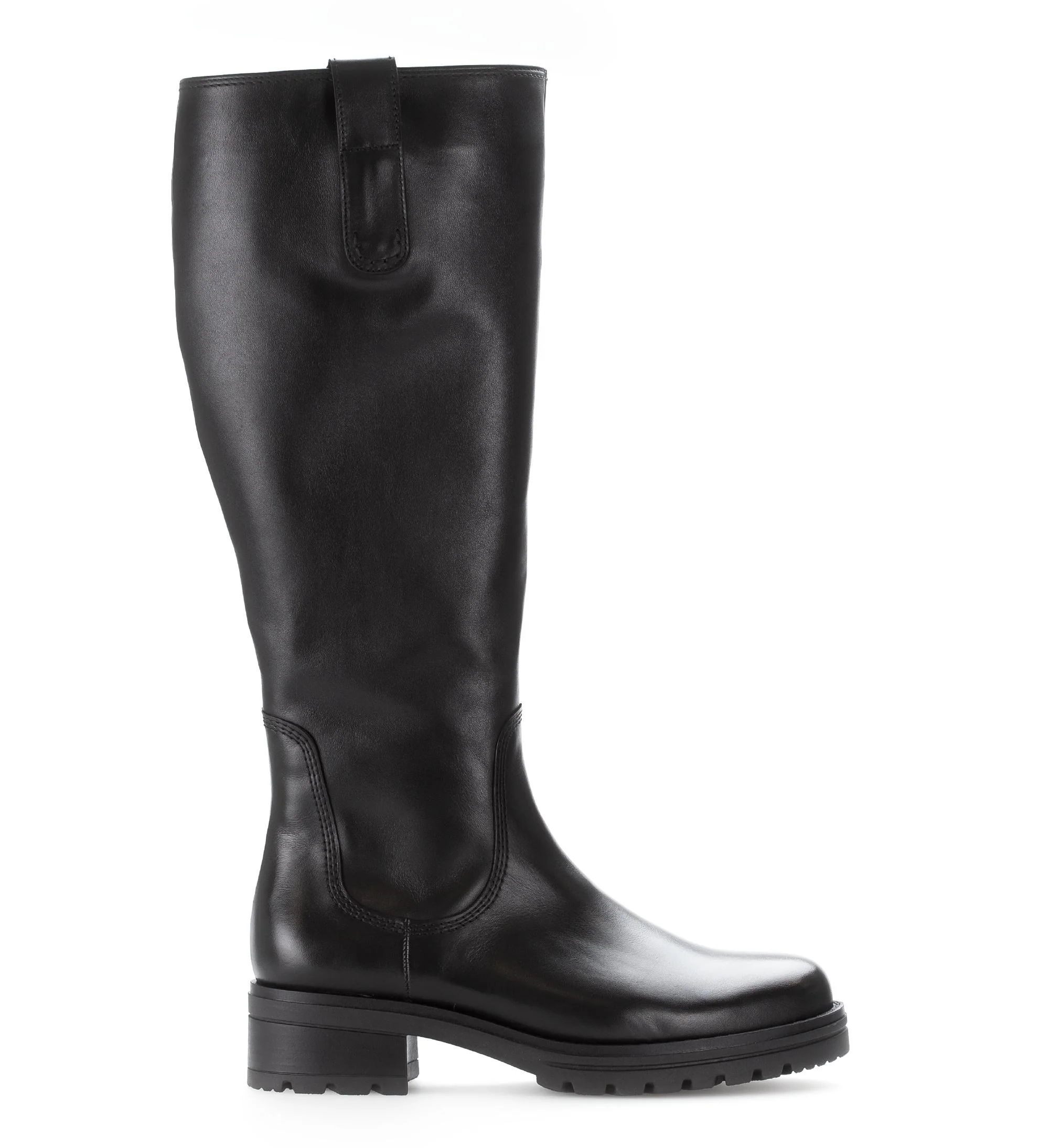 Bottes noires en cuir lisse