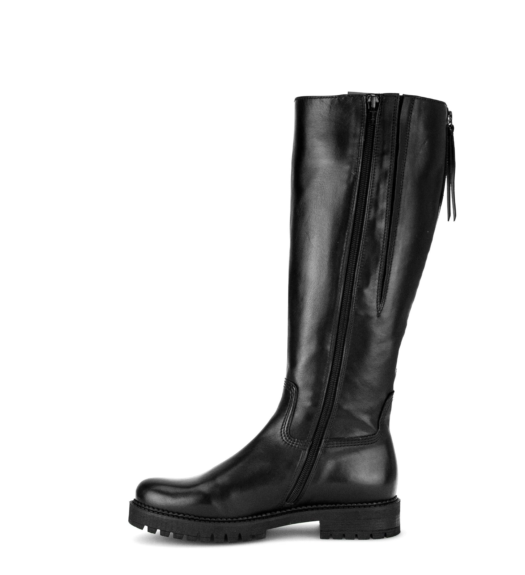 Bottes noires en cuir lisse - Image 2