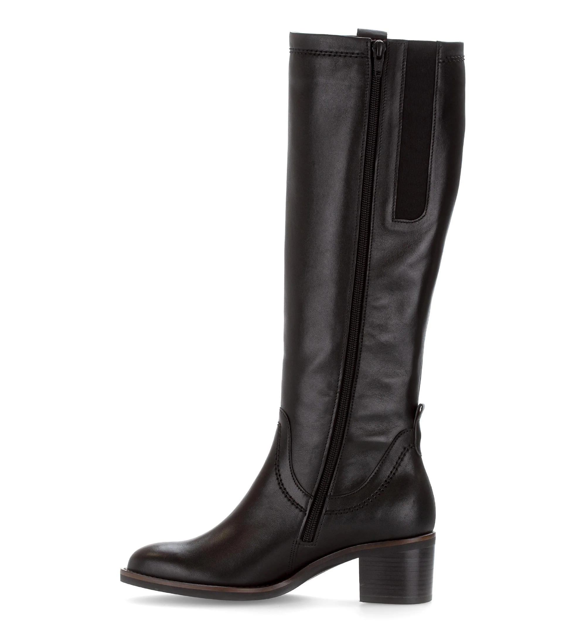 Bottes noires en cuir lisse - Image 2