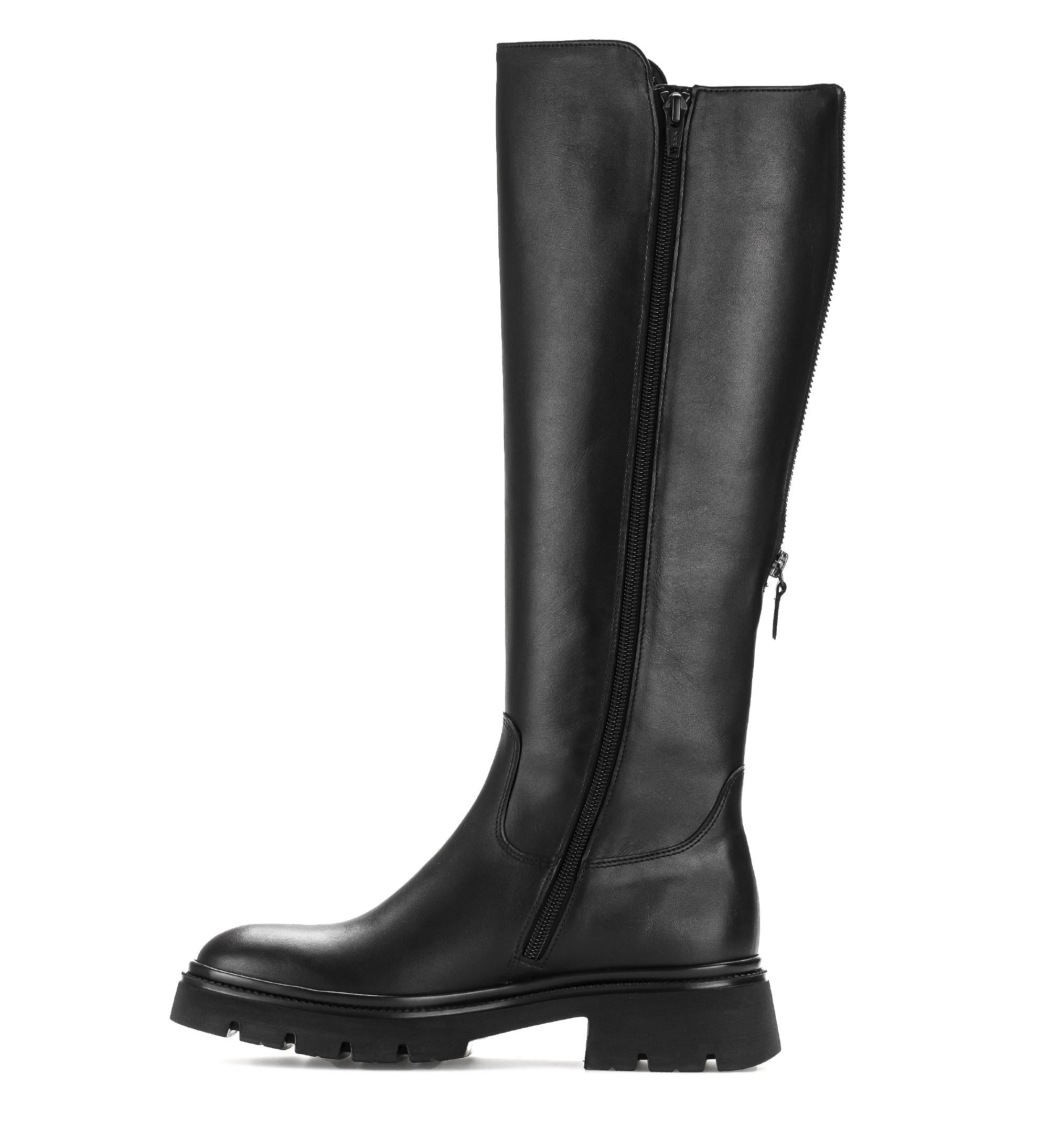 Bottes noires en cuir lisse - Image 2