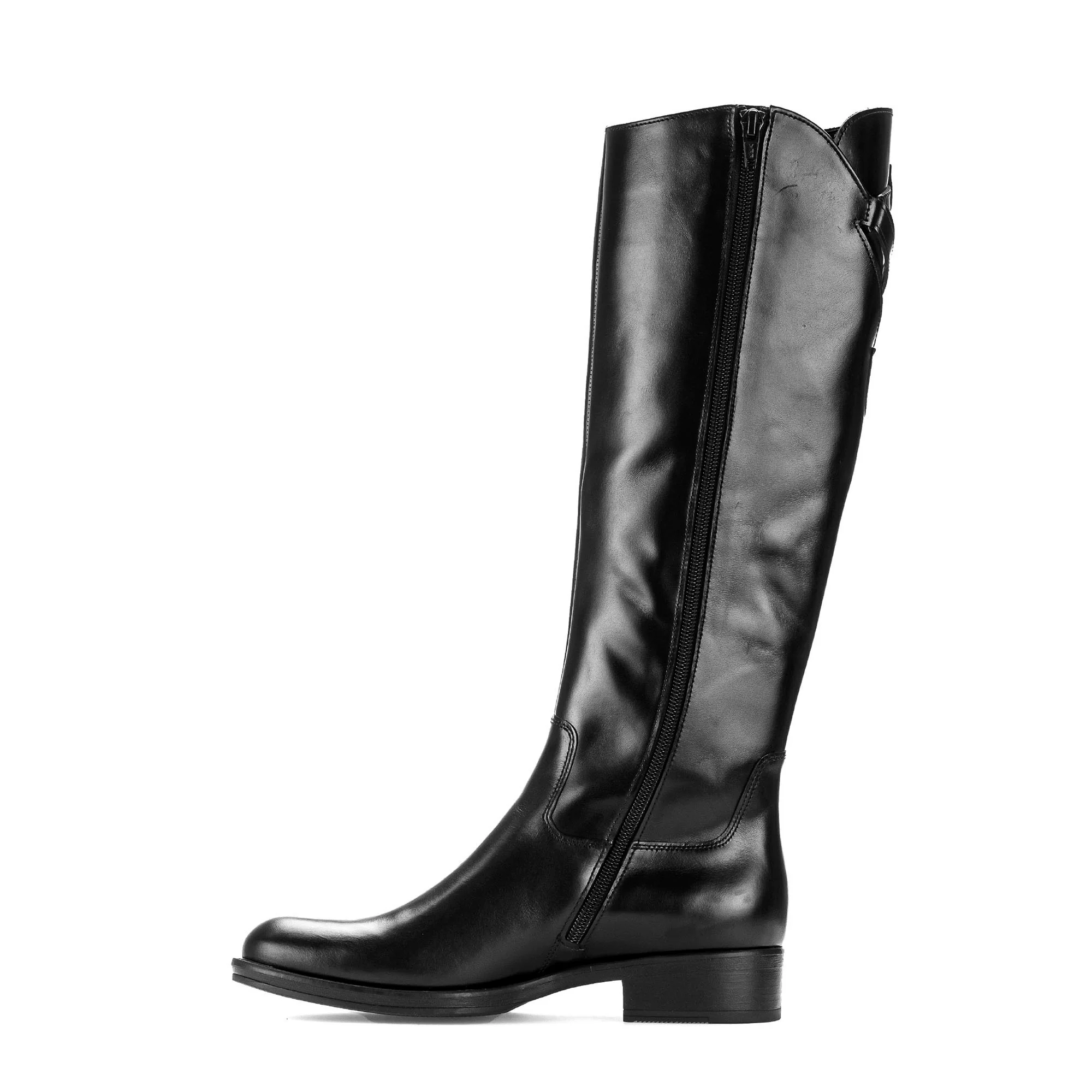 Bottes noires en cuir lisse - Image 2
