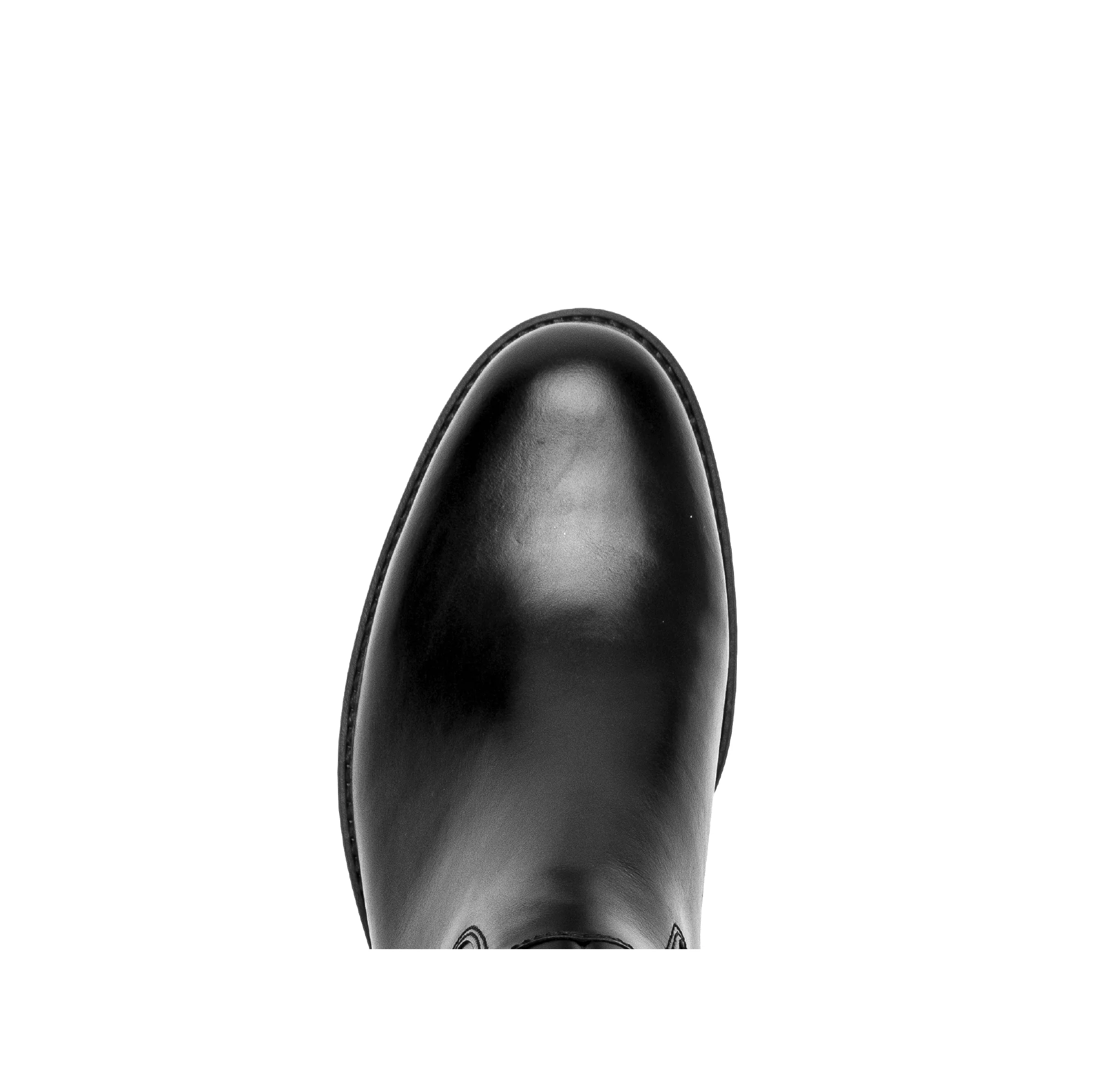 Bottes noires en cuir lisse - Image 6