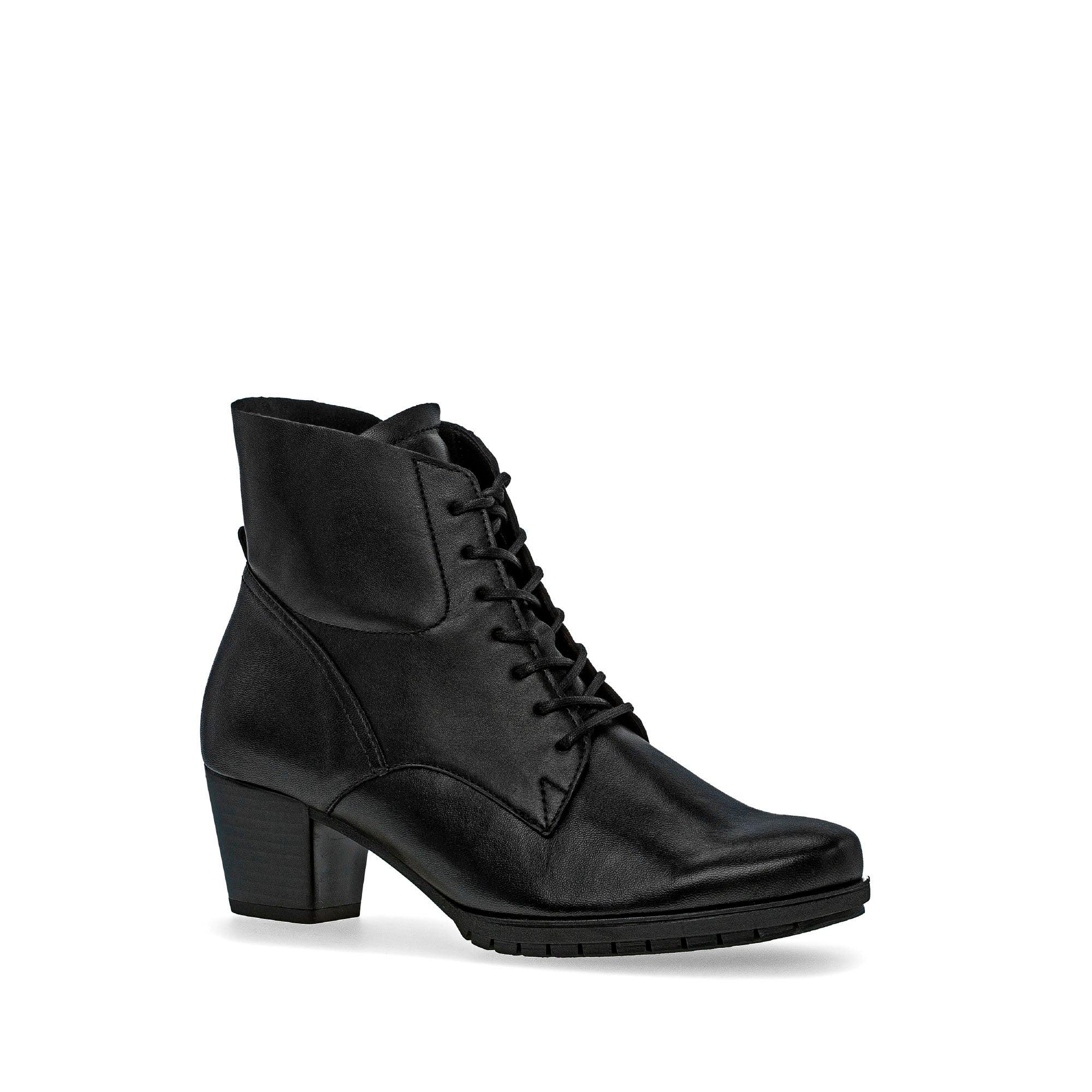 Bottine à lacets noirs en cuir lisse - Image 3