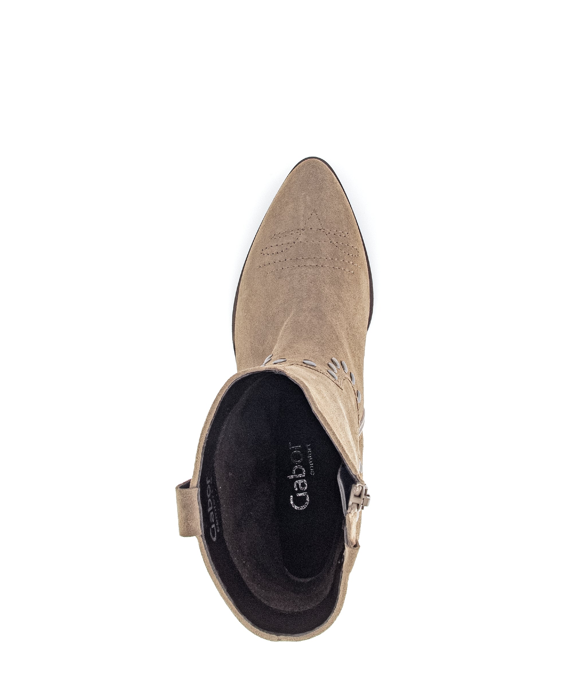 Bottine Mids taupes en cuir velours - Image 3