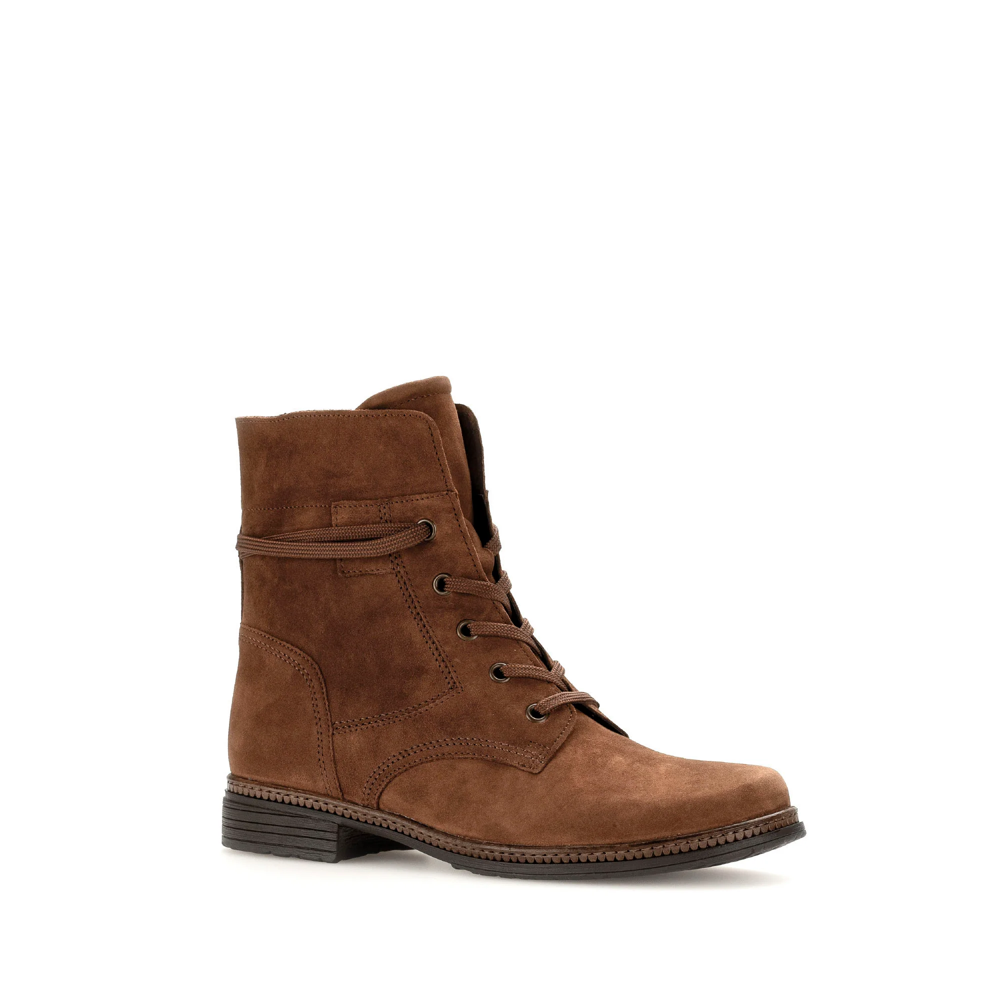 Bottines à lacets cognac en velours - Image 3