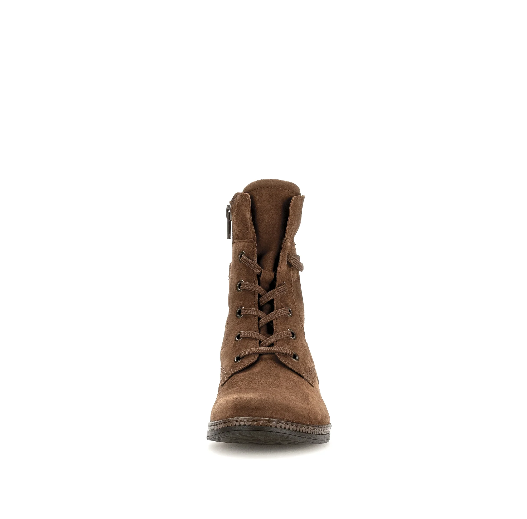 Bottines à lacets cognac en velours - Image 4