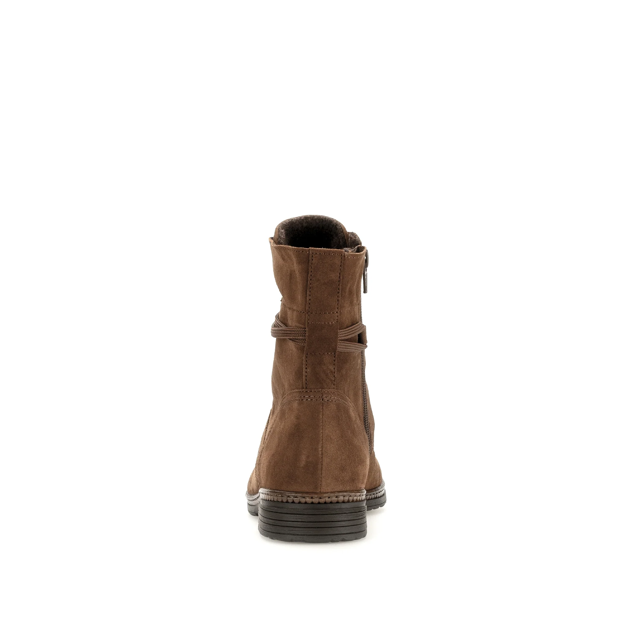 Bottines à lacets cognac en velours - Image 5