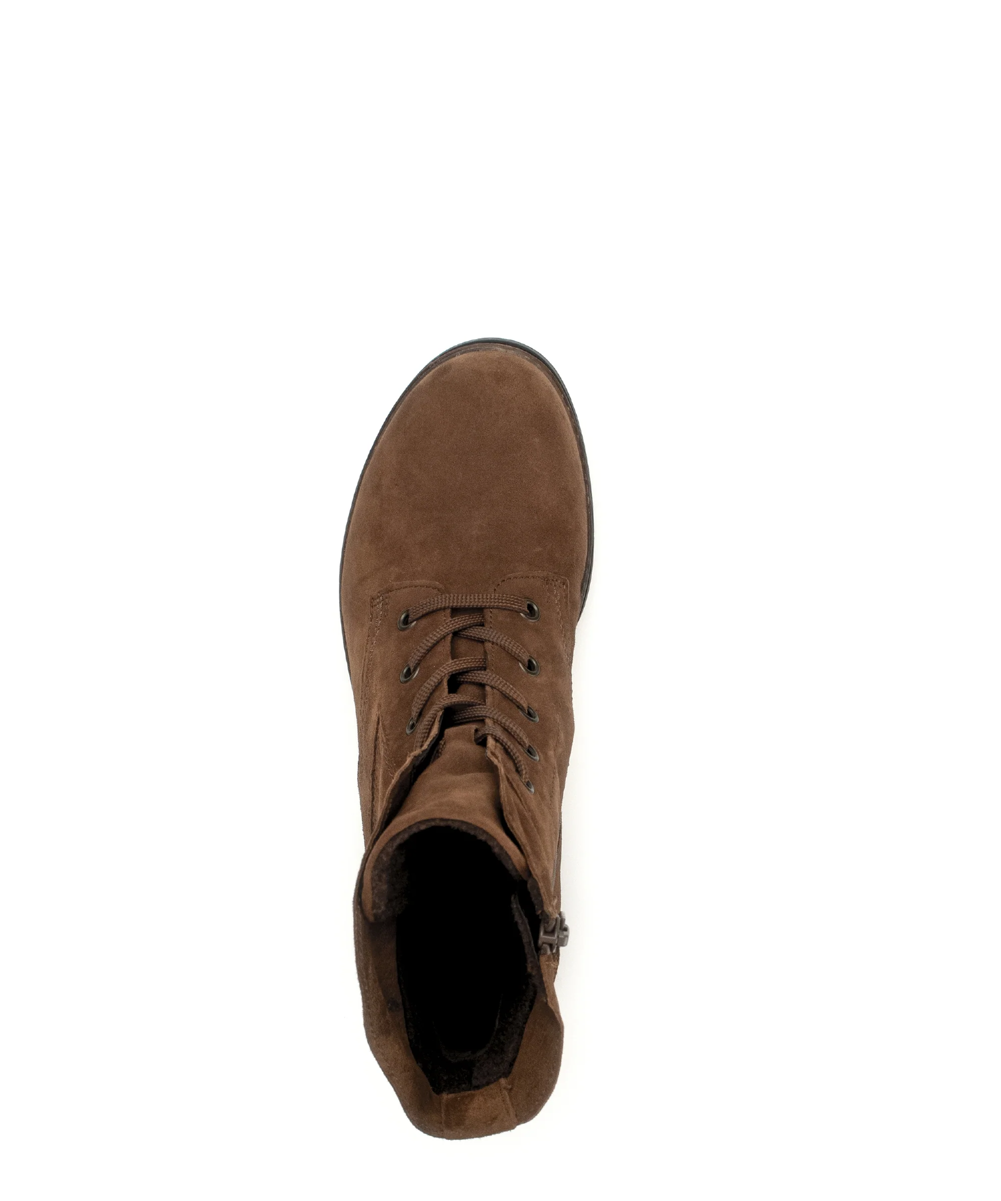 Bottines à lacets cognac en velours - Image 6