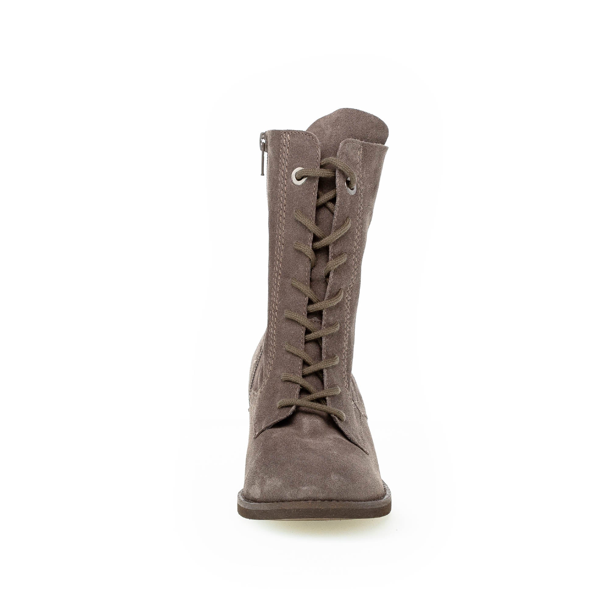 Bottines à lacets grises en velours - Image 6