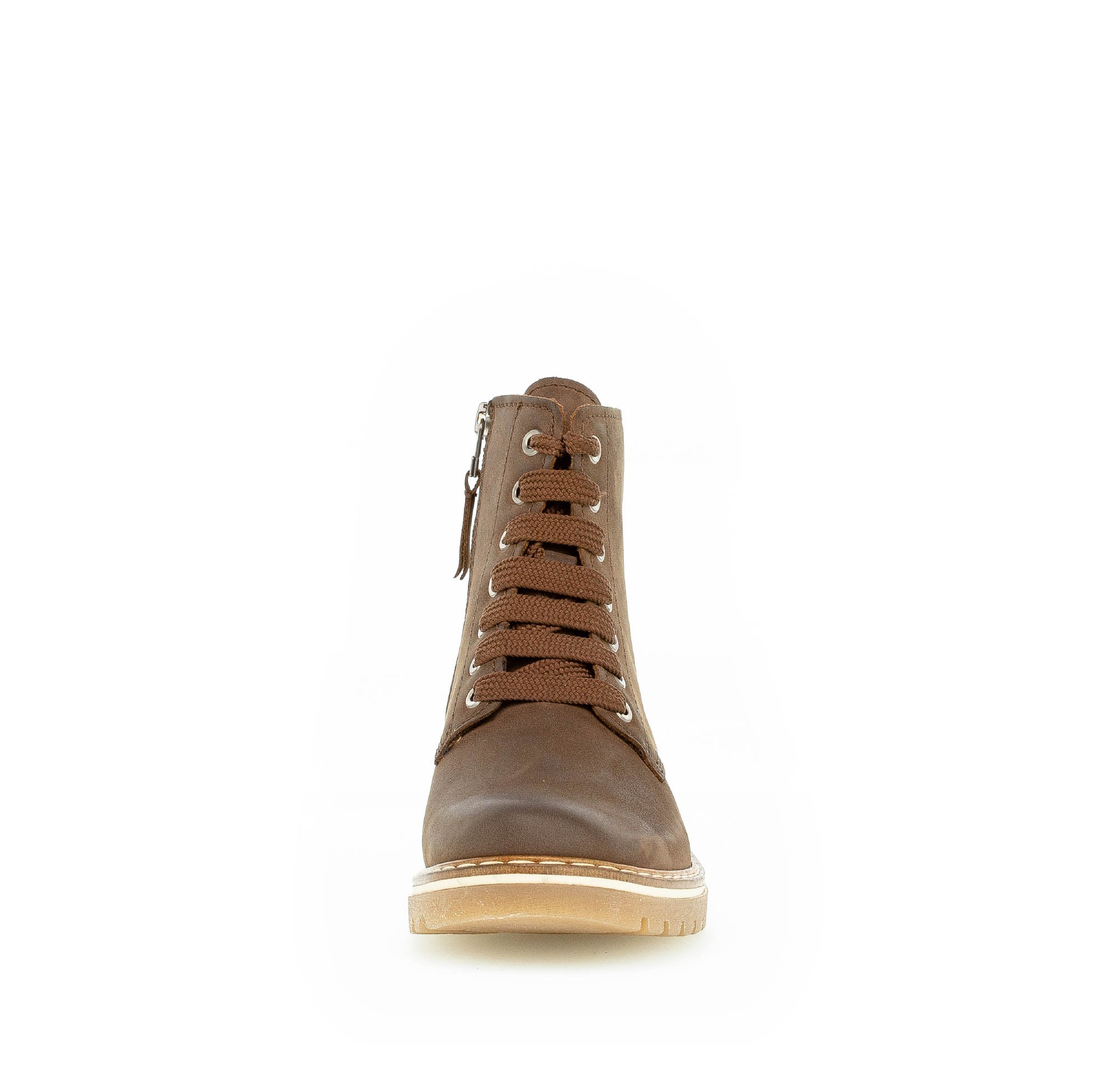 Bottines à lacets marron en cuir - Image 3