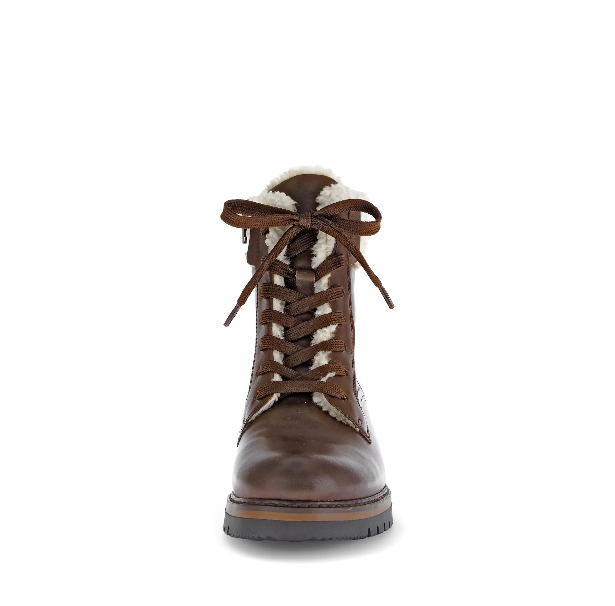 Bottines à lacets marron en cuir lisse - Image 5