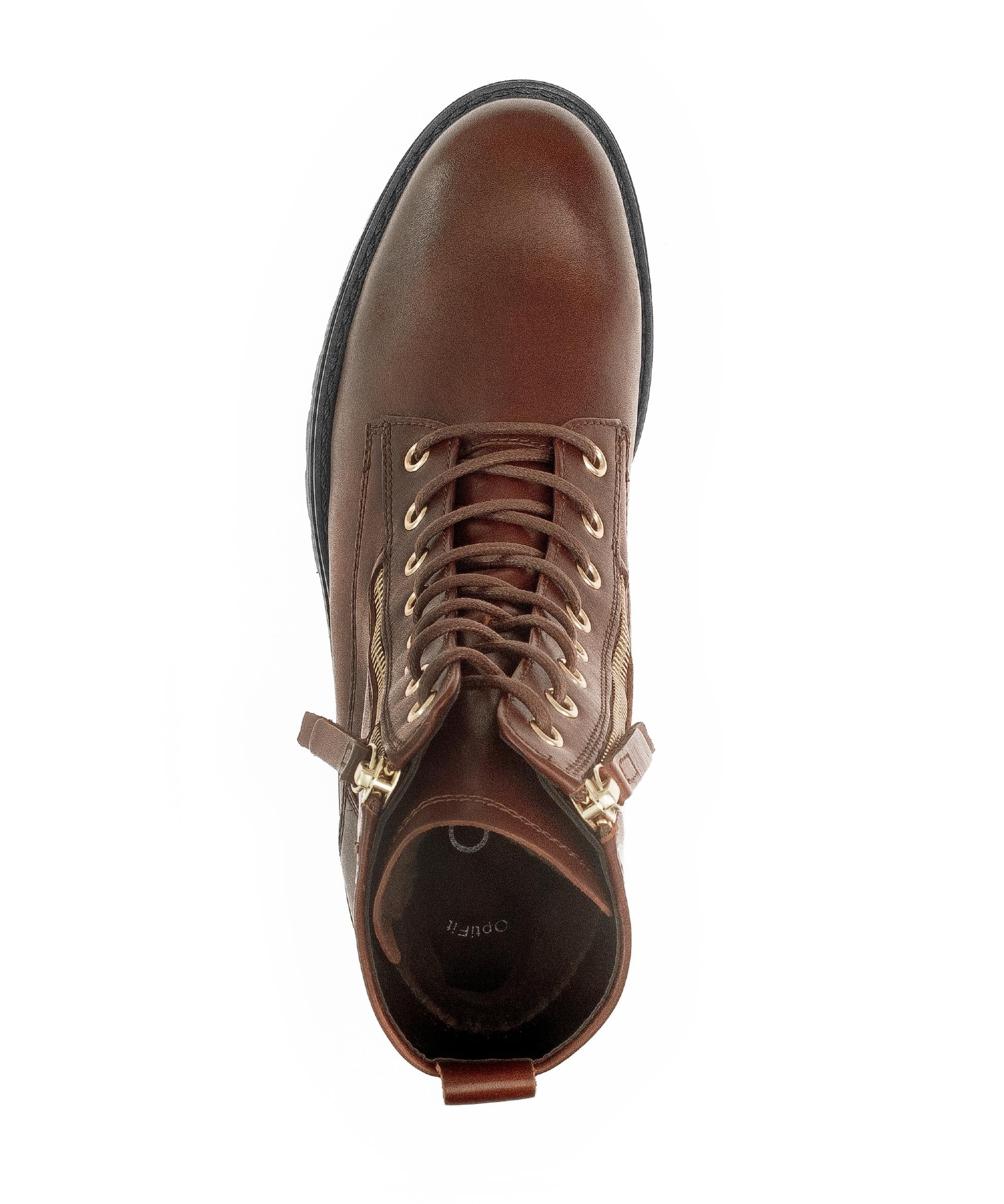 Bottines à lacets marron en cuir lisse - Image 3