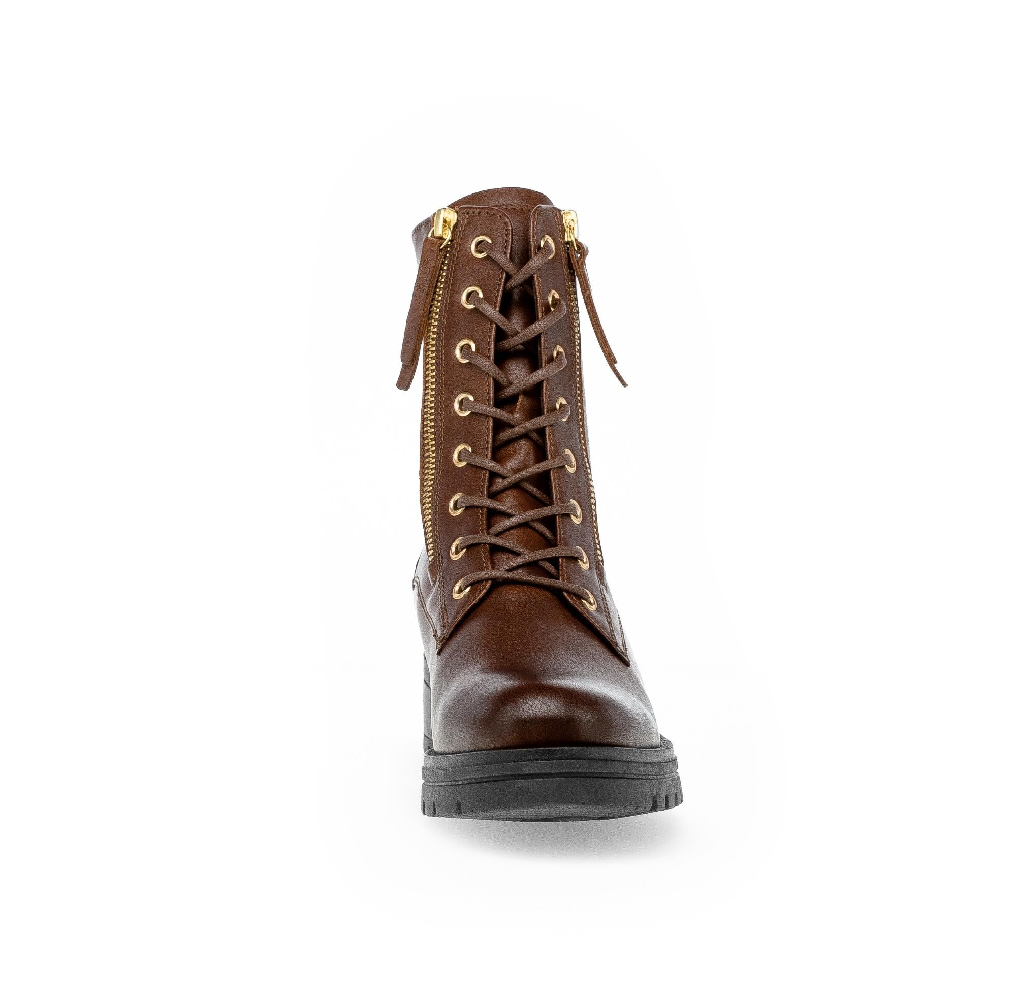 Bottines à lacets marron en cuir lisse - Image 5