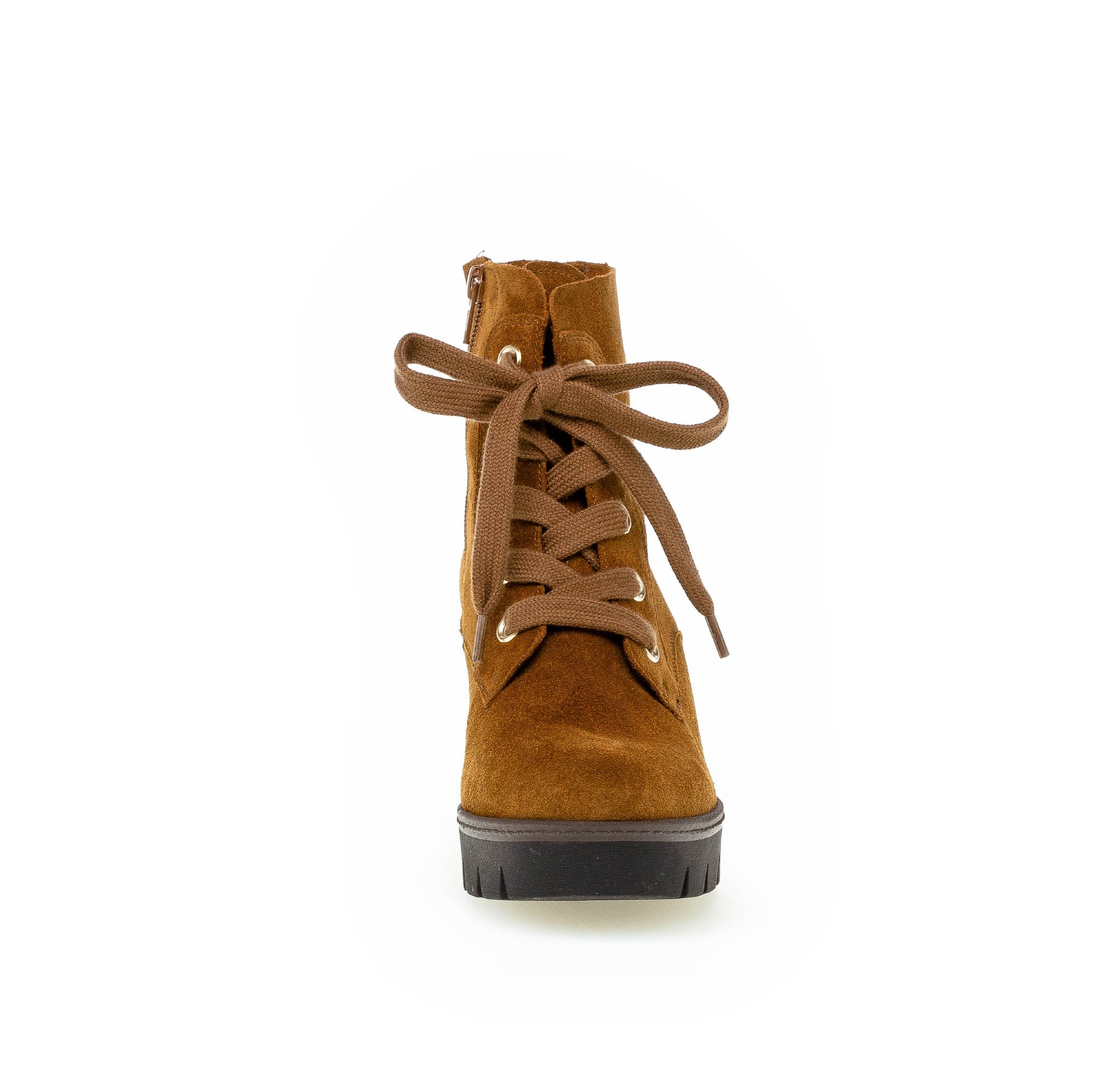 Bottines à lacets marron en velours - Image 7