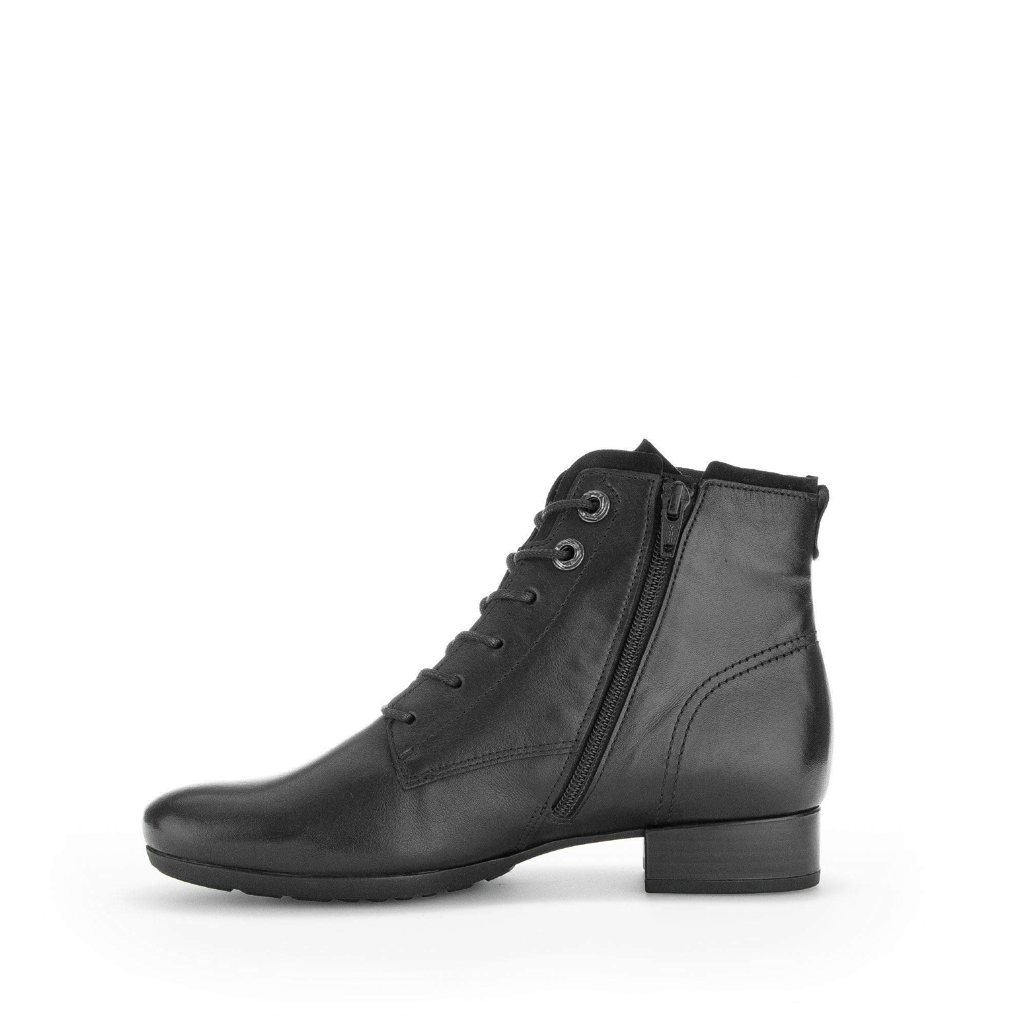 Bottines à lacets noires en combinaison cuirs - Image 2