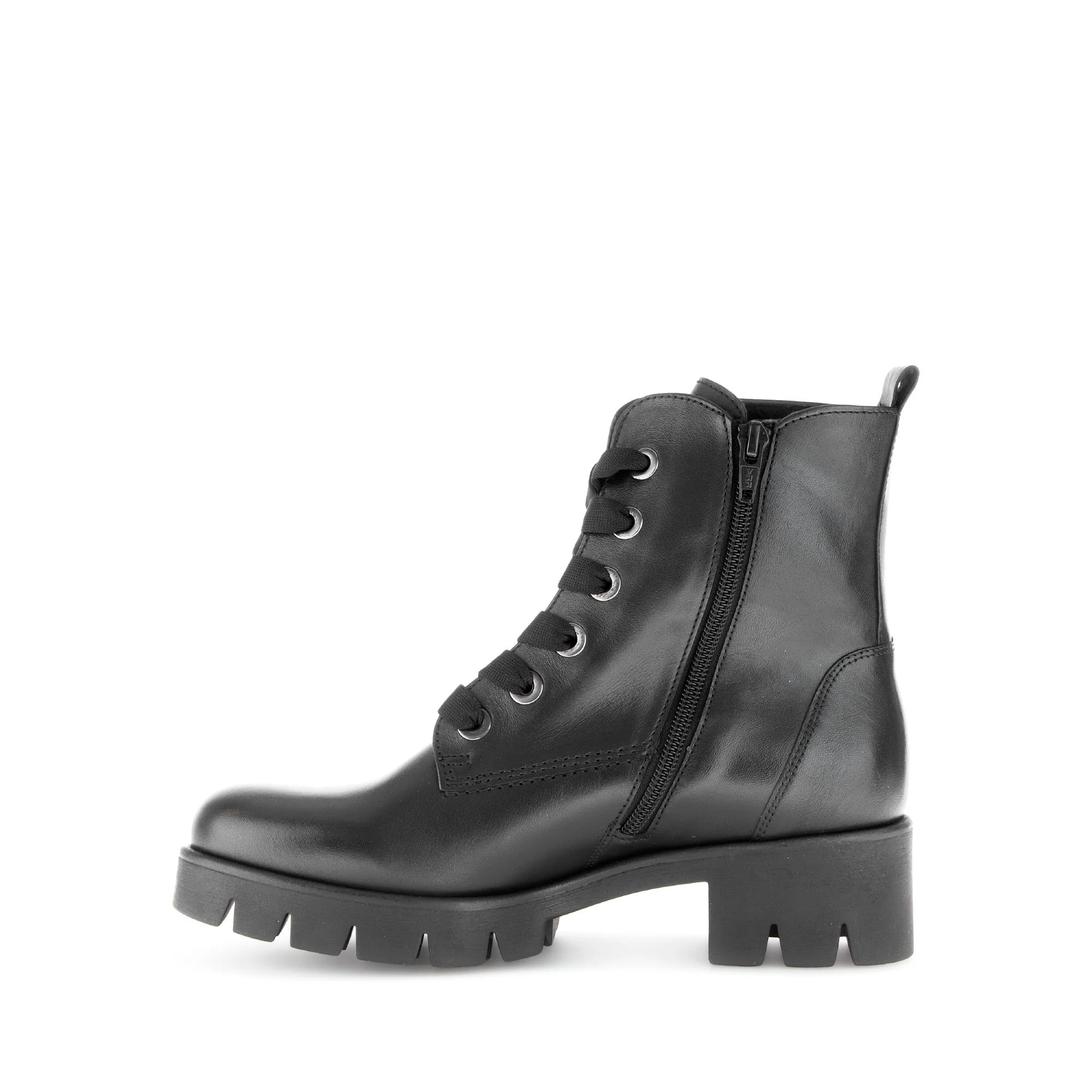 Bottines à lacets noires en cuir lisse - Image 2