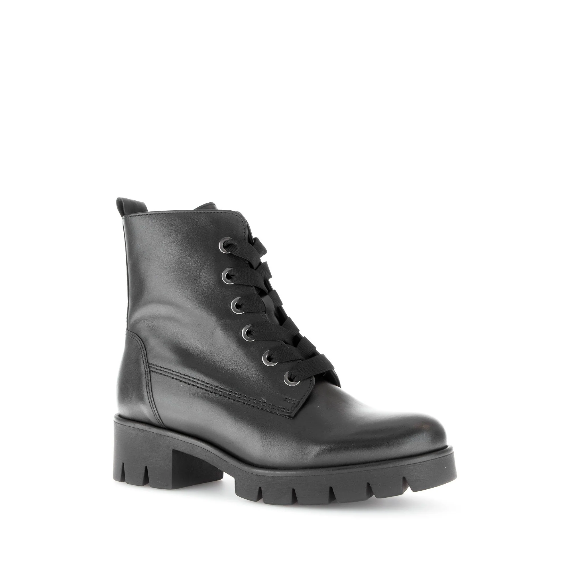 Bottines à lacets noires en cuir lisse - Image 3