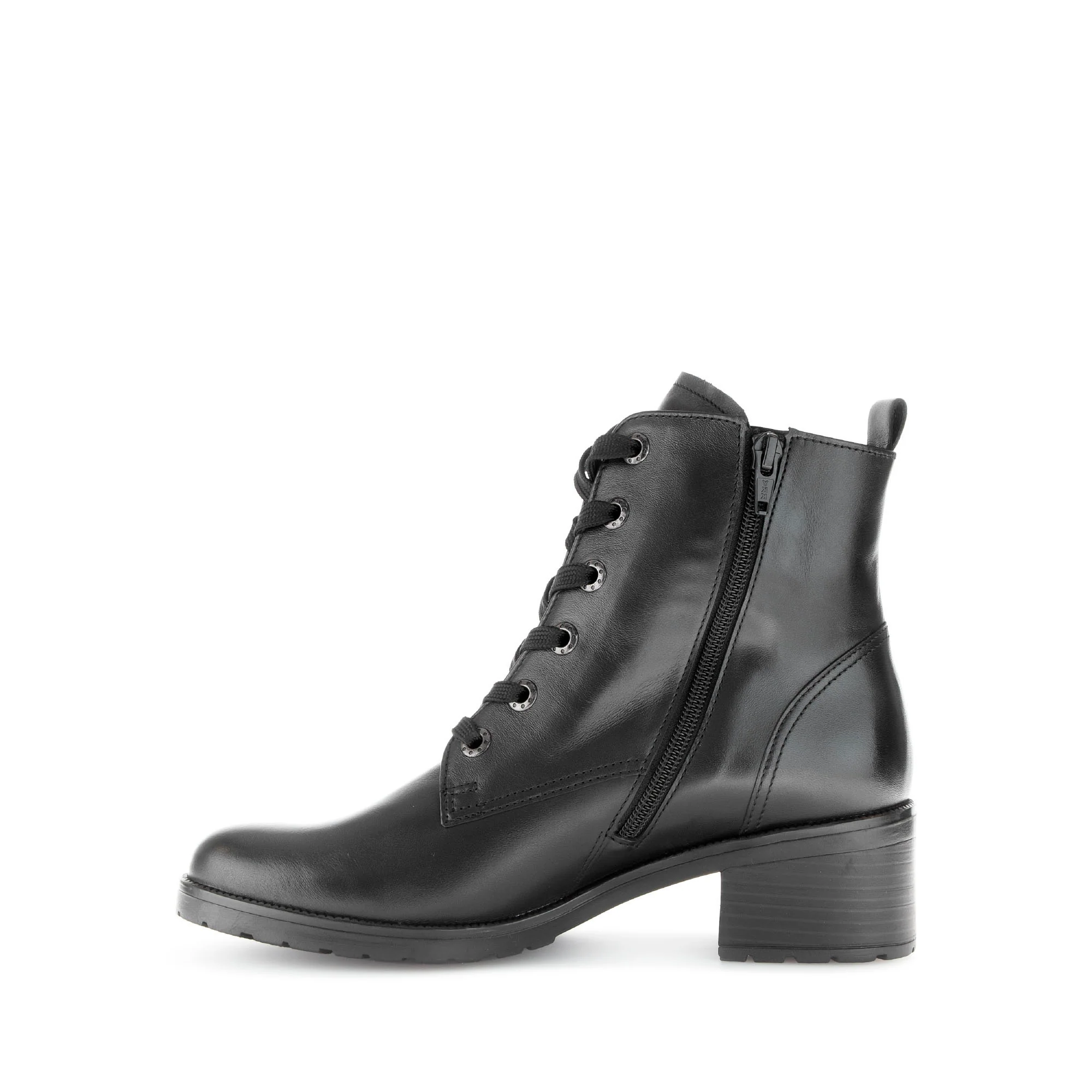 Bottines à lacets noires en cuir lisse - Image 2