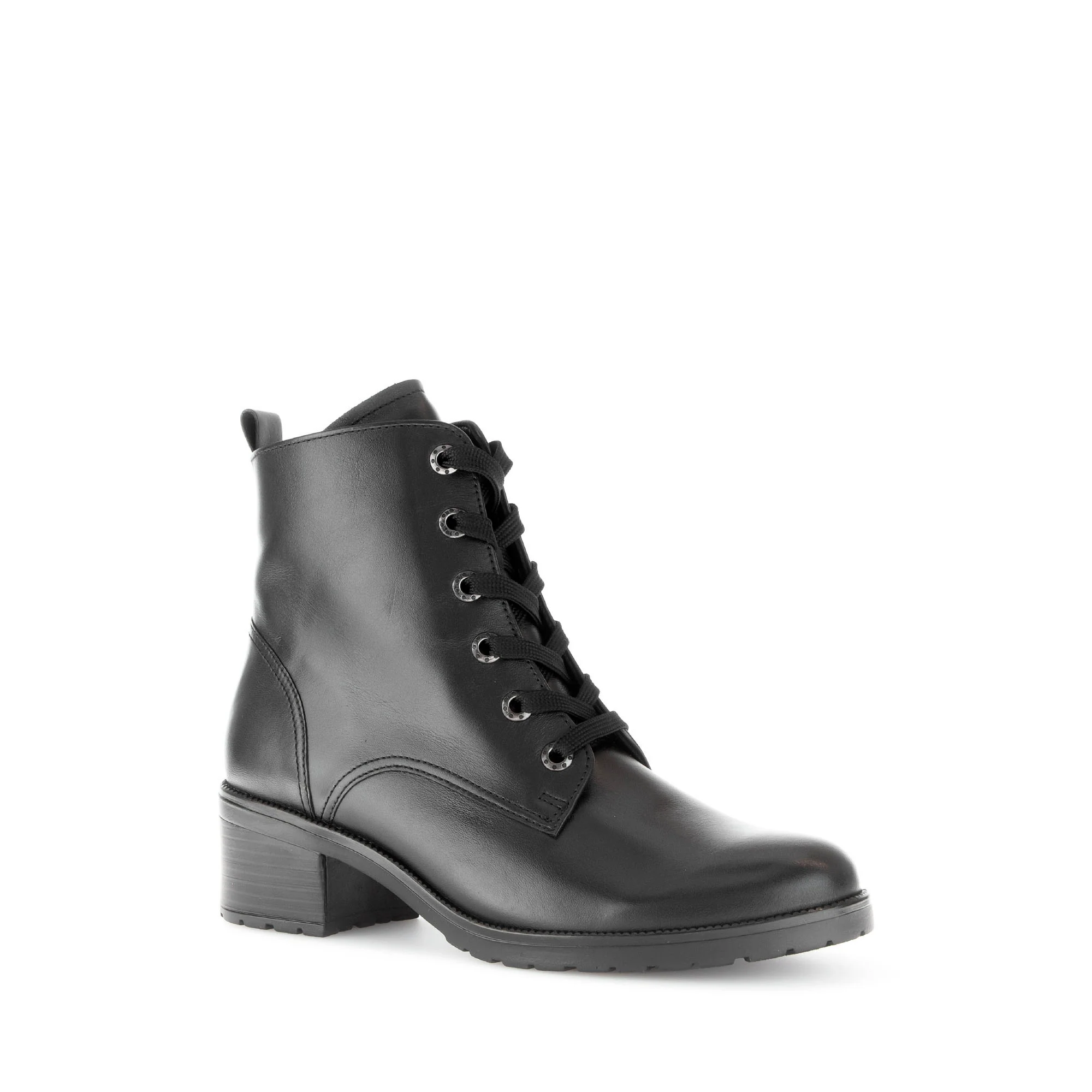 Bottines à lacets noires en cuir lisse - Image 3