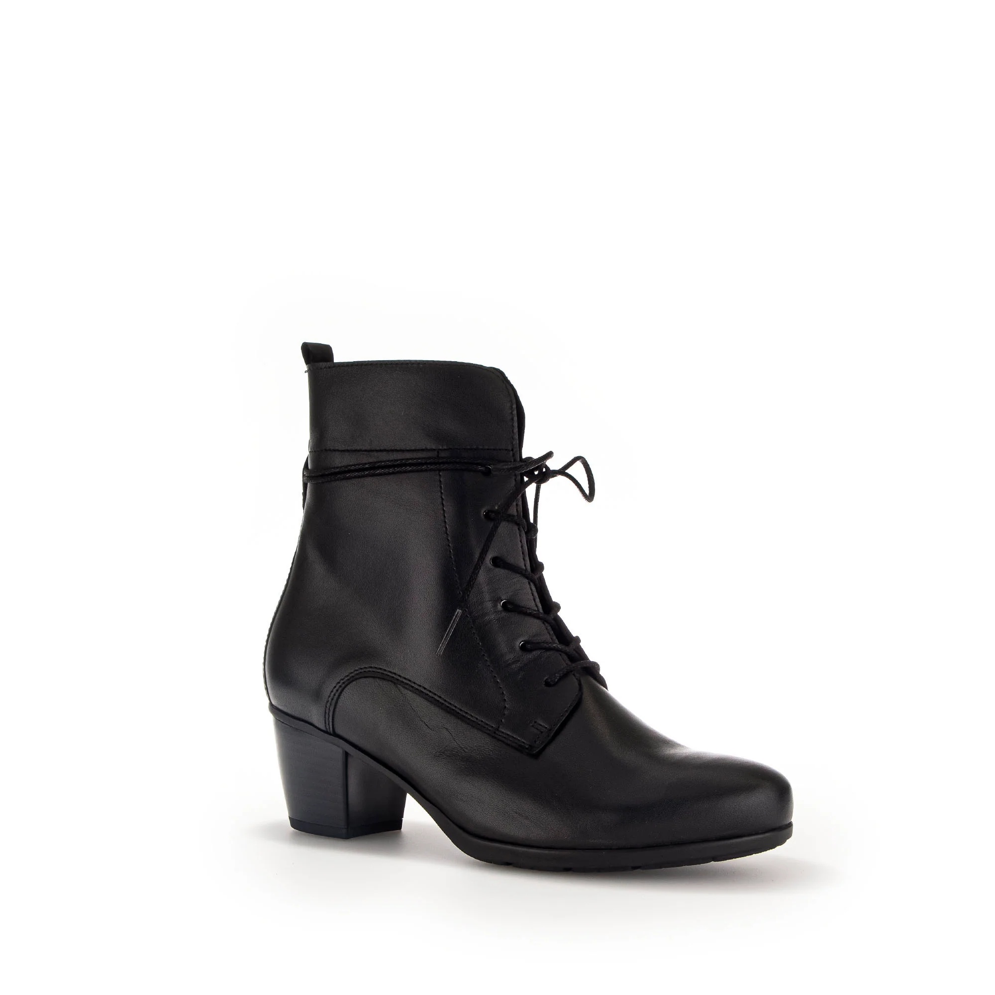 Bottines à lacets noires en cuir lisse - Image 3