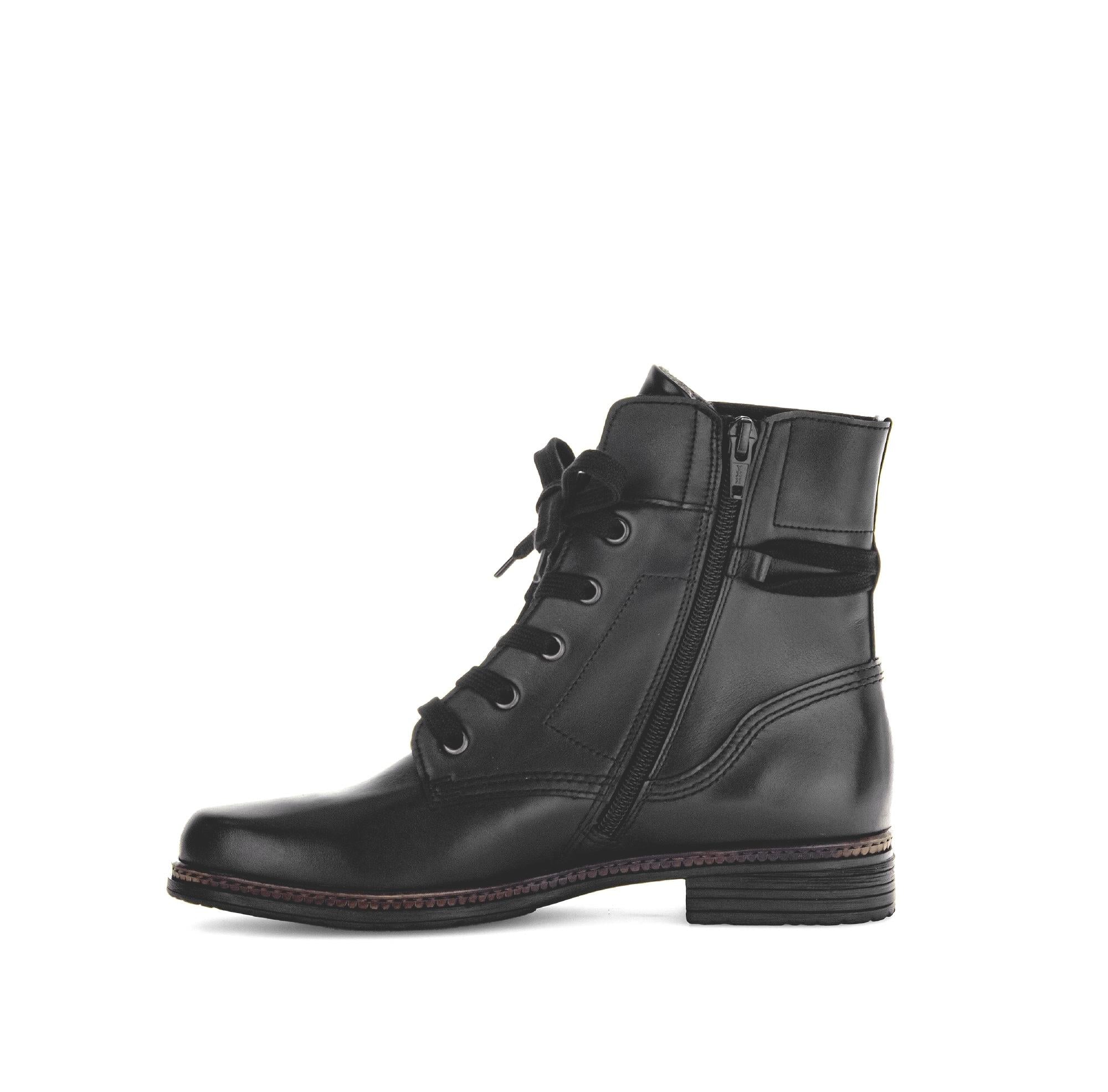 Bottines à lacets noires en cuir lisse - Image 2