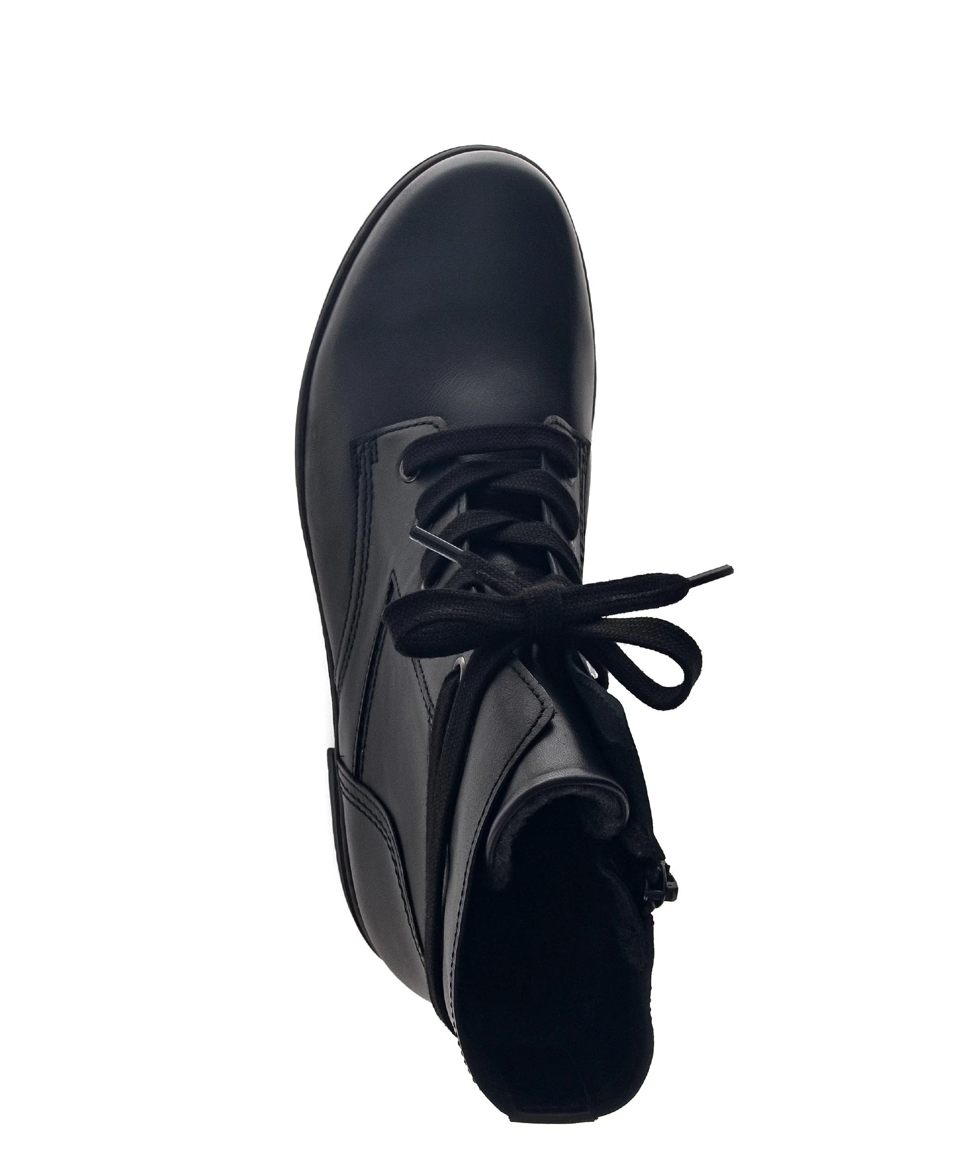 Bottines à lacets noires en cuir lisse - Image 3