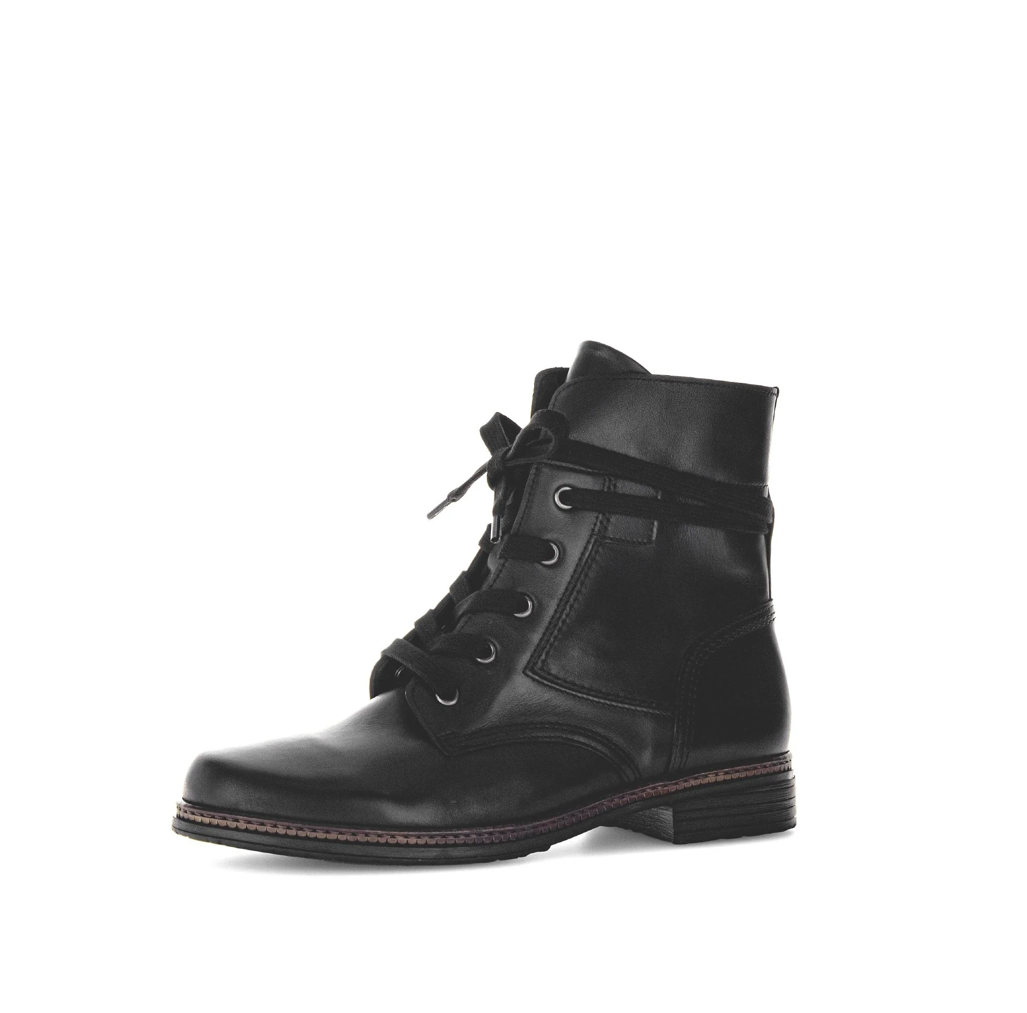 Bottines à lacets noires en cuir lisse - Image 6