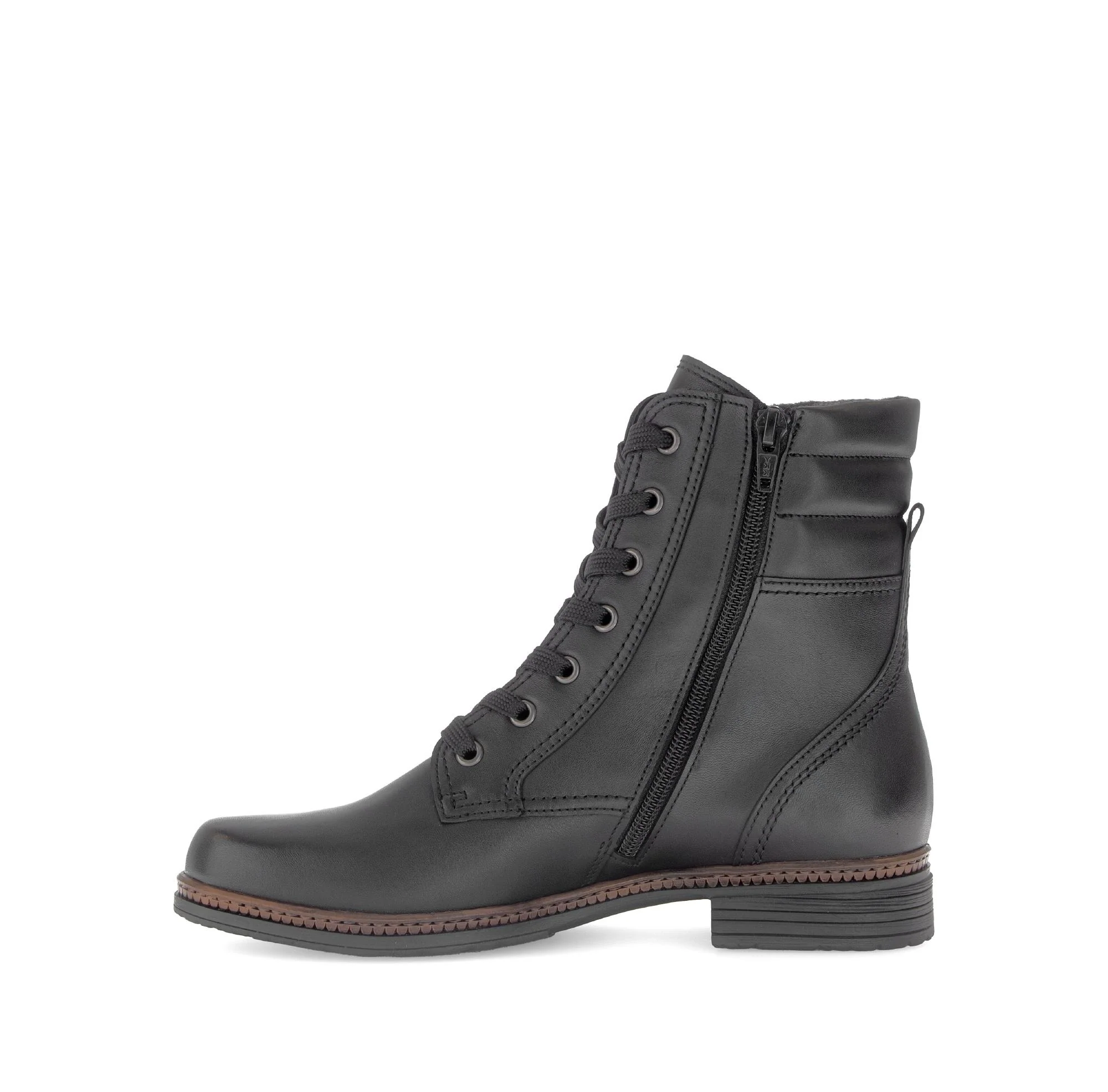 Bottines à lacets noires en cuir lisse - Image 2
