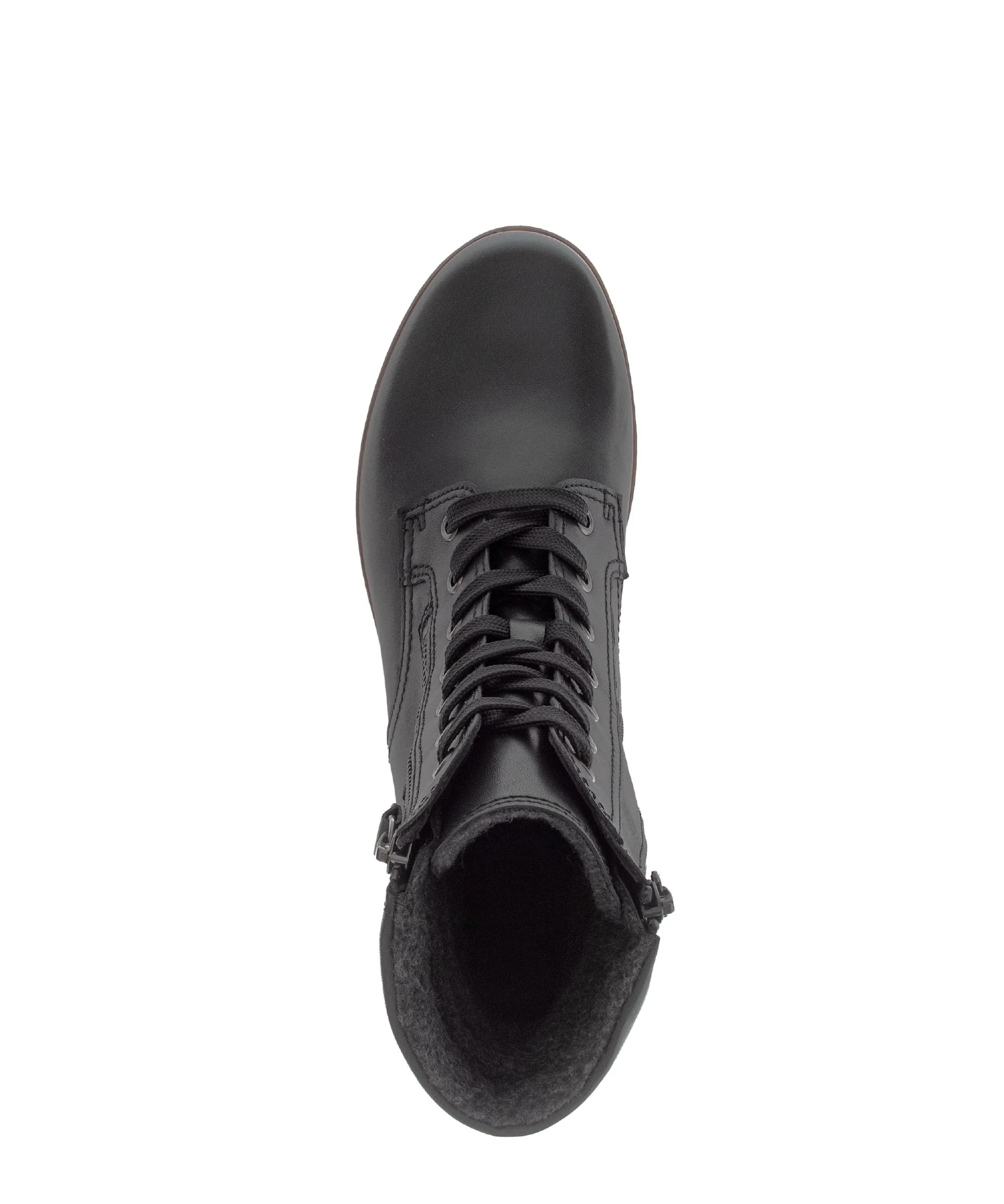 Bottines à lacets noires en cuir lisse - Image 3