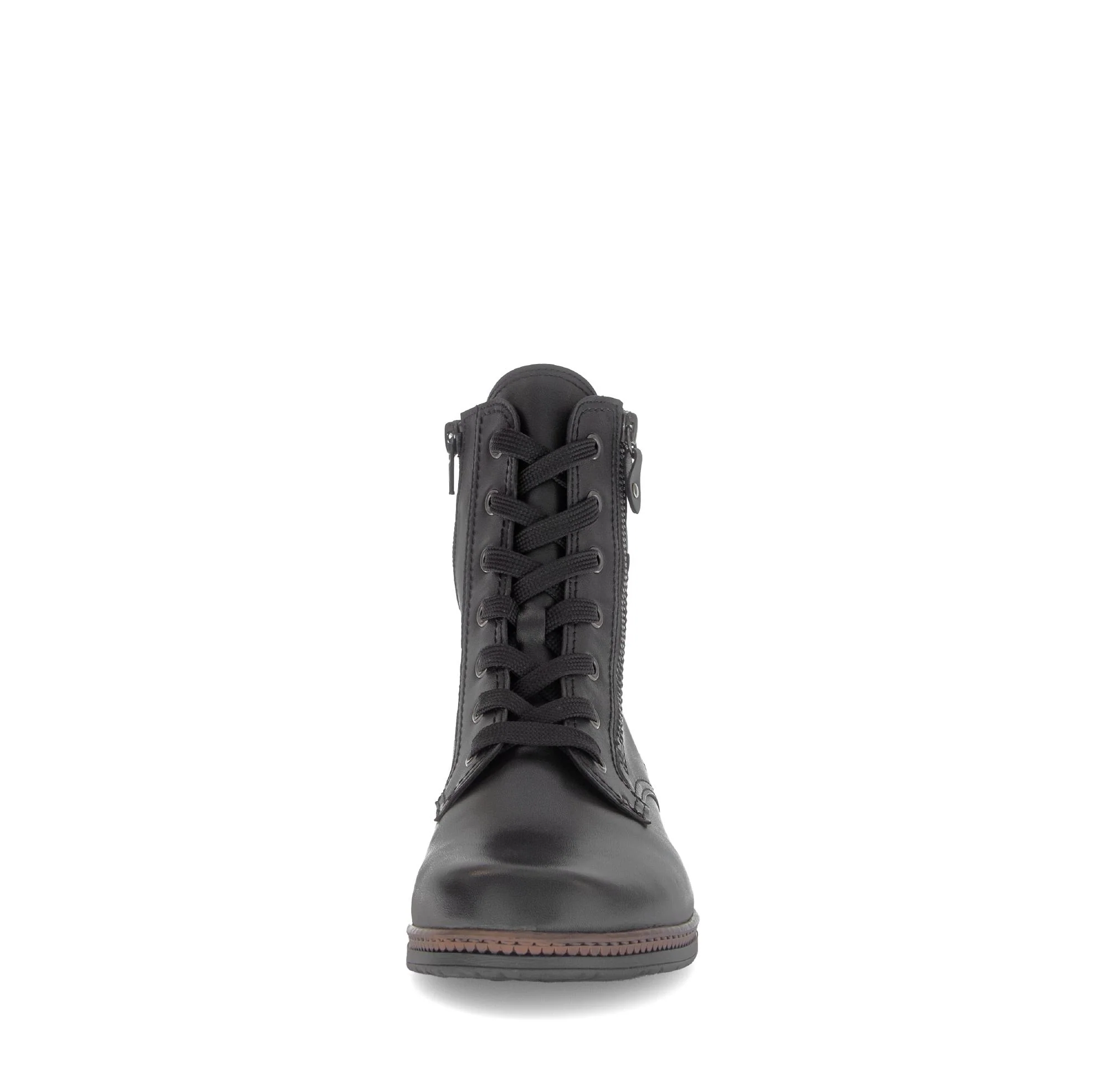Bottines à lacets noires en cuir lisse - Image 5