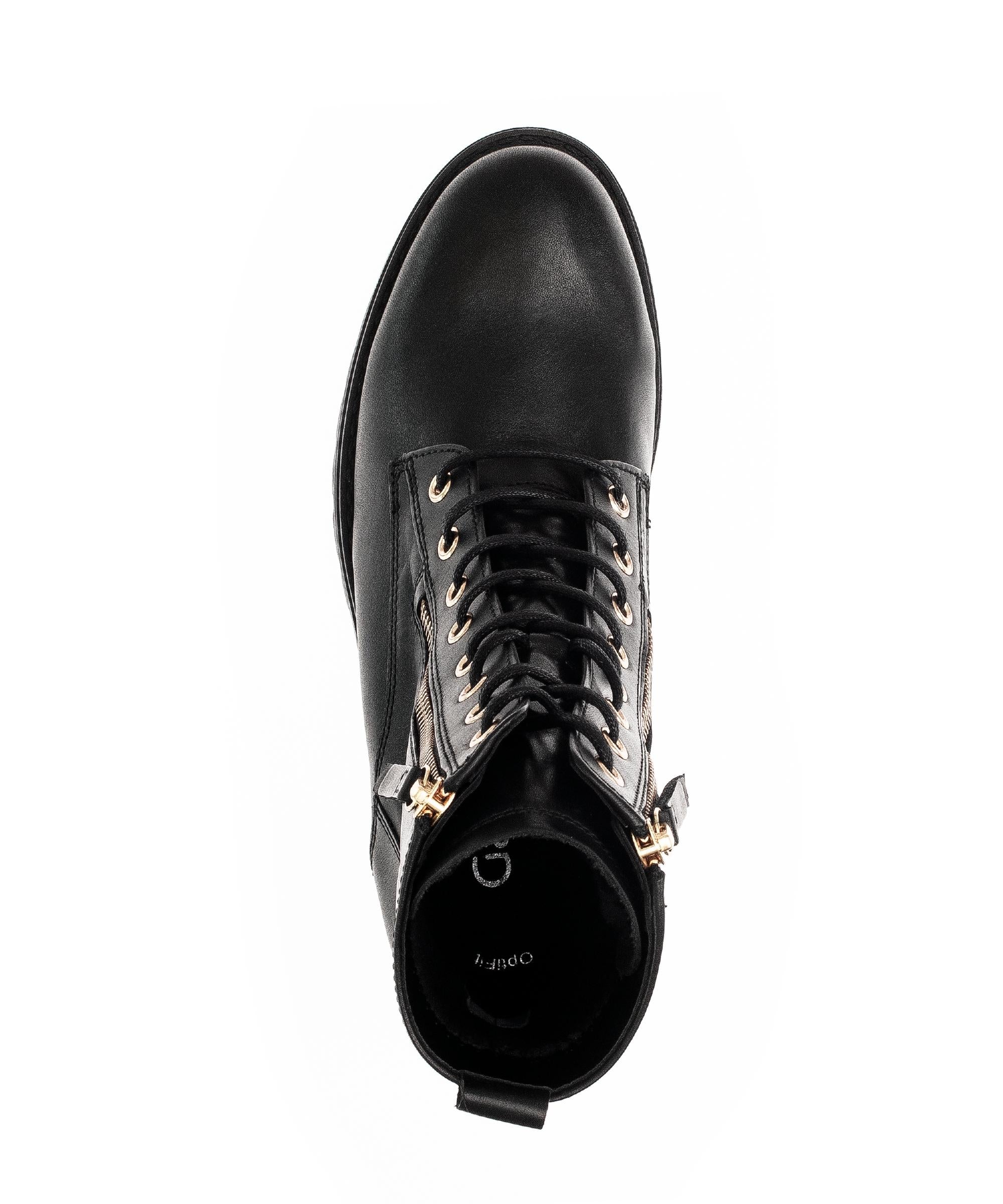 Bottines à lacets noires en cuir lisse - Image 3