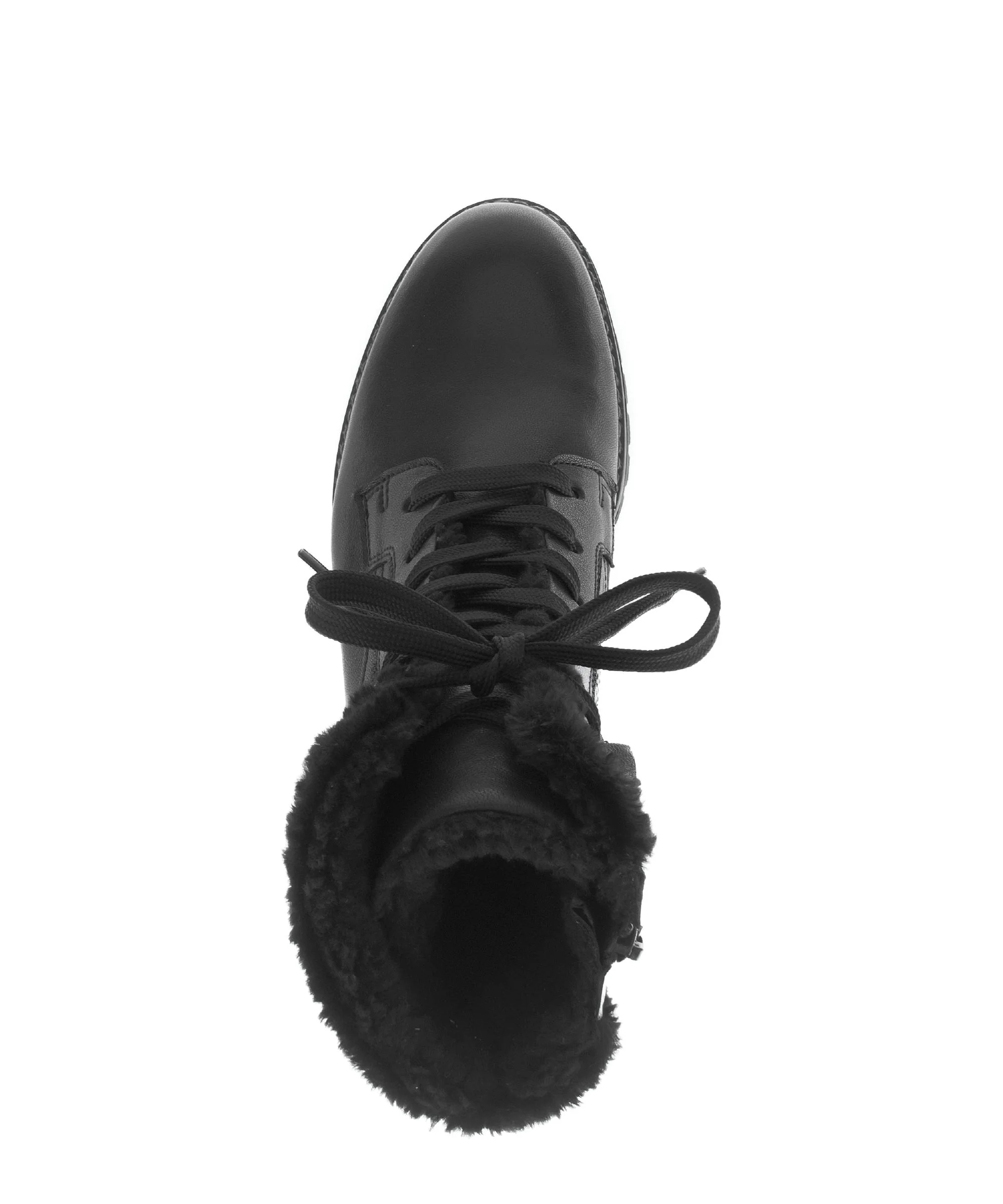 Bottines à lacets noires en cuir lisse - Image 3