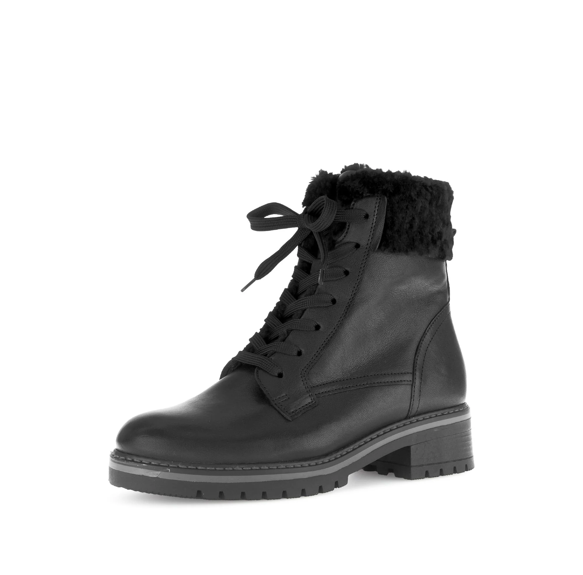 Bottines à lacets noires en cuir lisse - Image 6