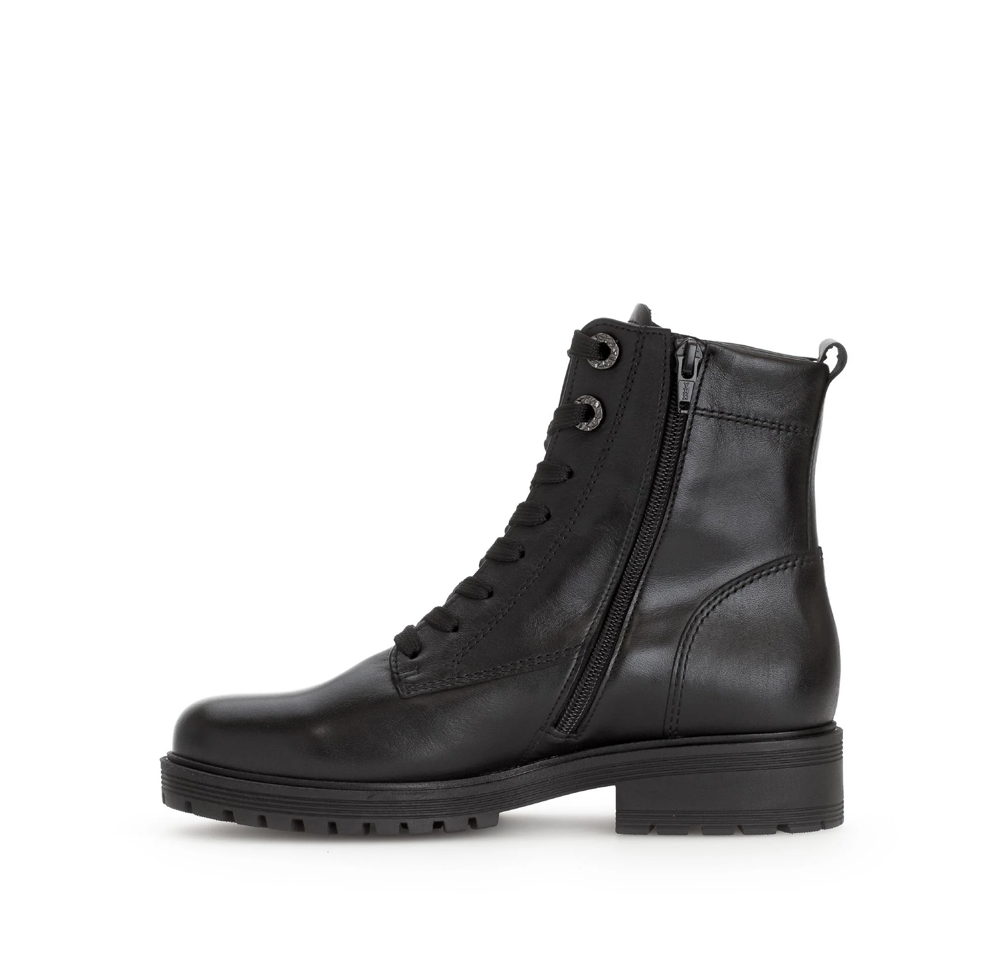 Bottines à lacets noires en cuir lisse - Image 2