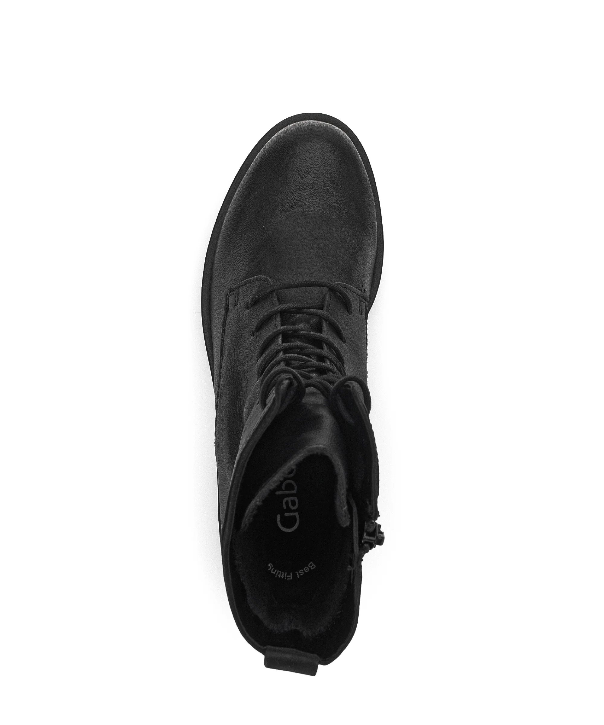 Bottines à lacets noires en cuir lisse - Image 3