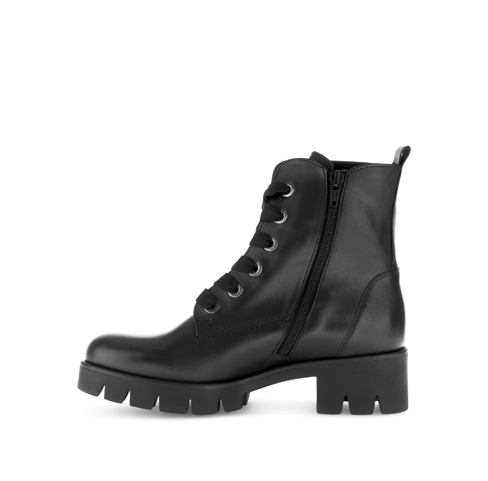 Bottines à lacets noires en cuir lisse - Image 2