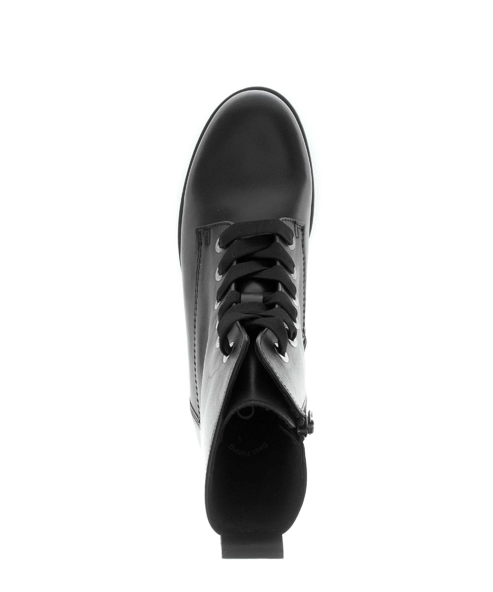 Bottines à lacets noires en cuir lisse - Image 3