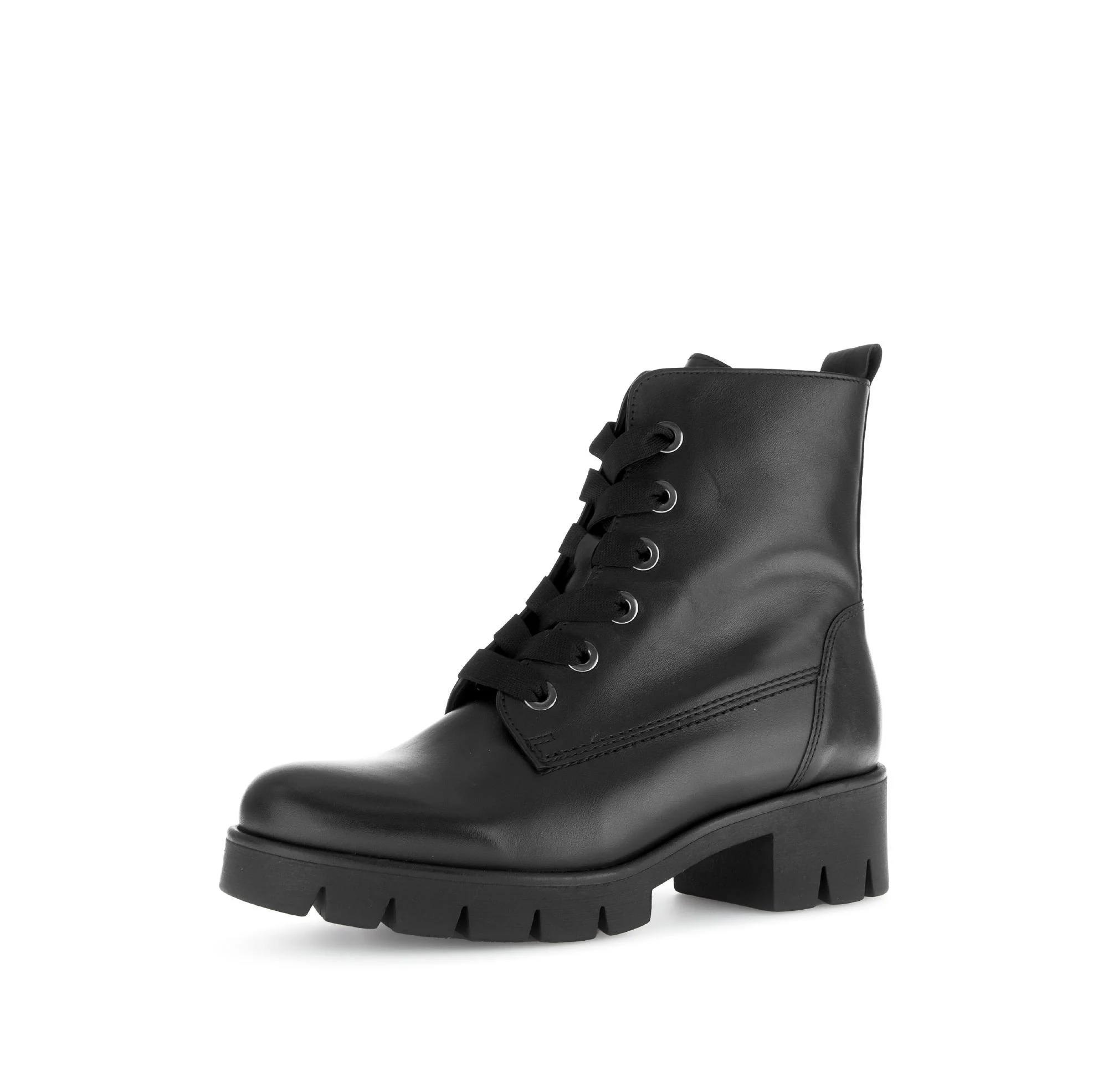 Bottines à lacets noires en cuir lisse - Image 6