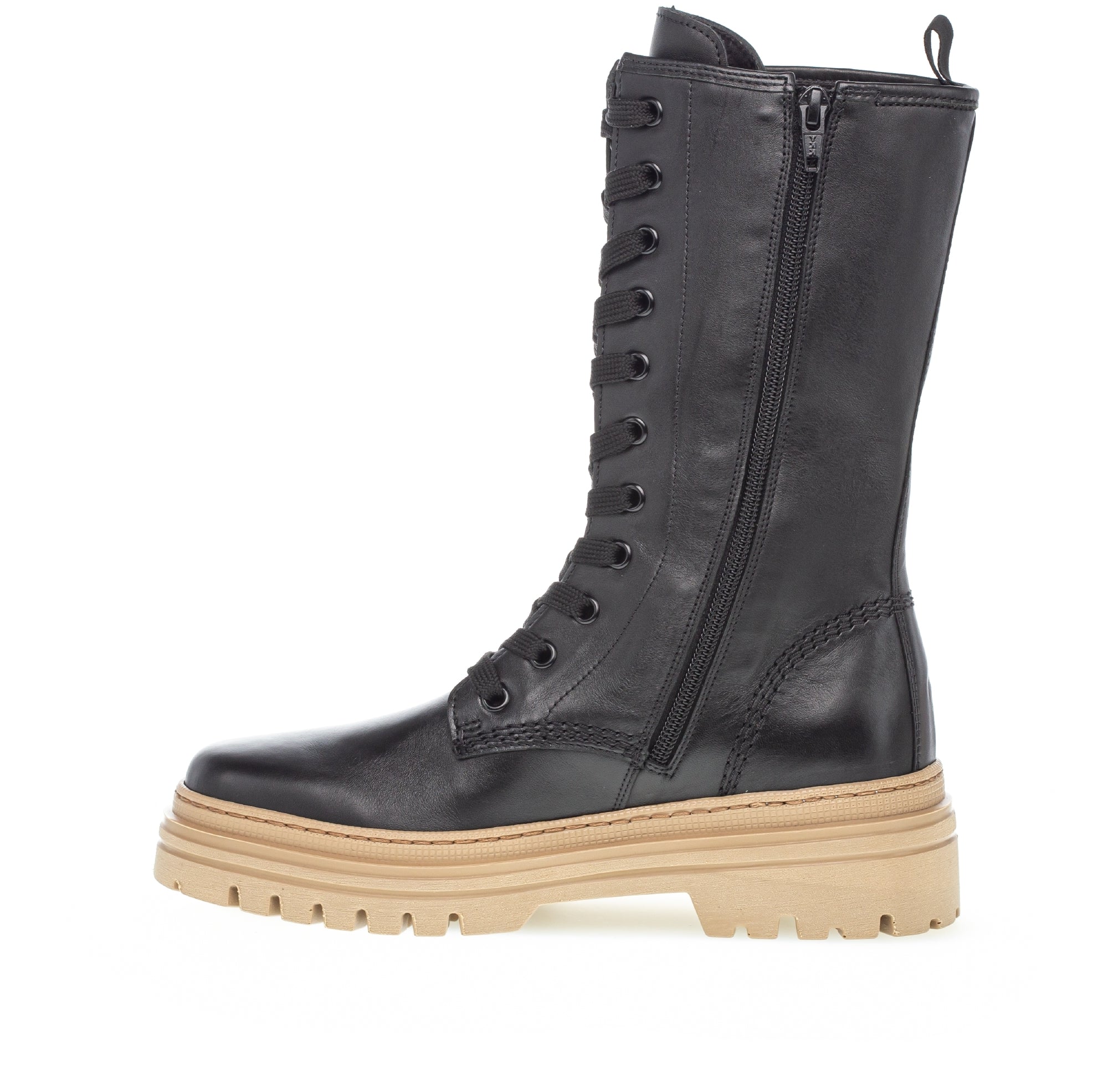 Bottines à lacets noires en cuir lisse - Image 2