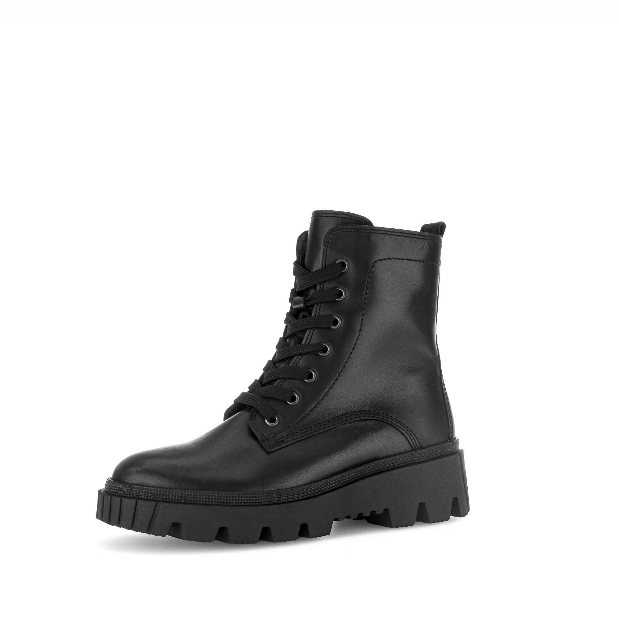 Bottines à lacets noires en cuir lisse - Image 3
