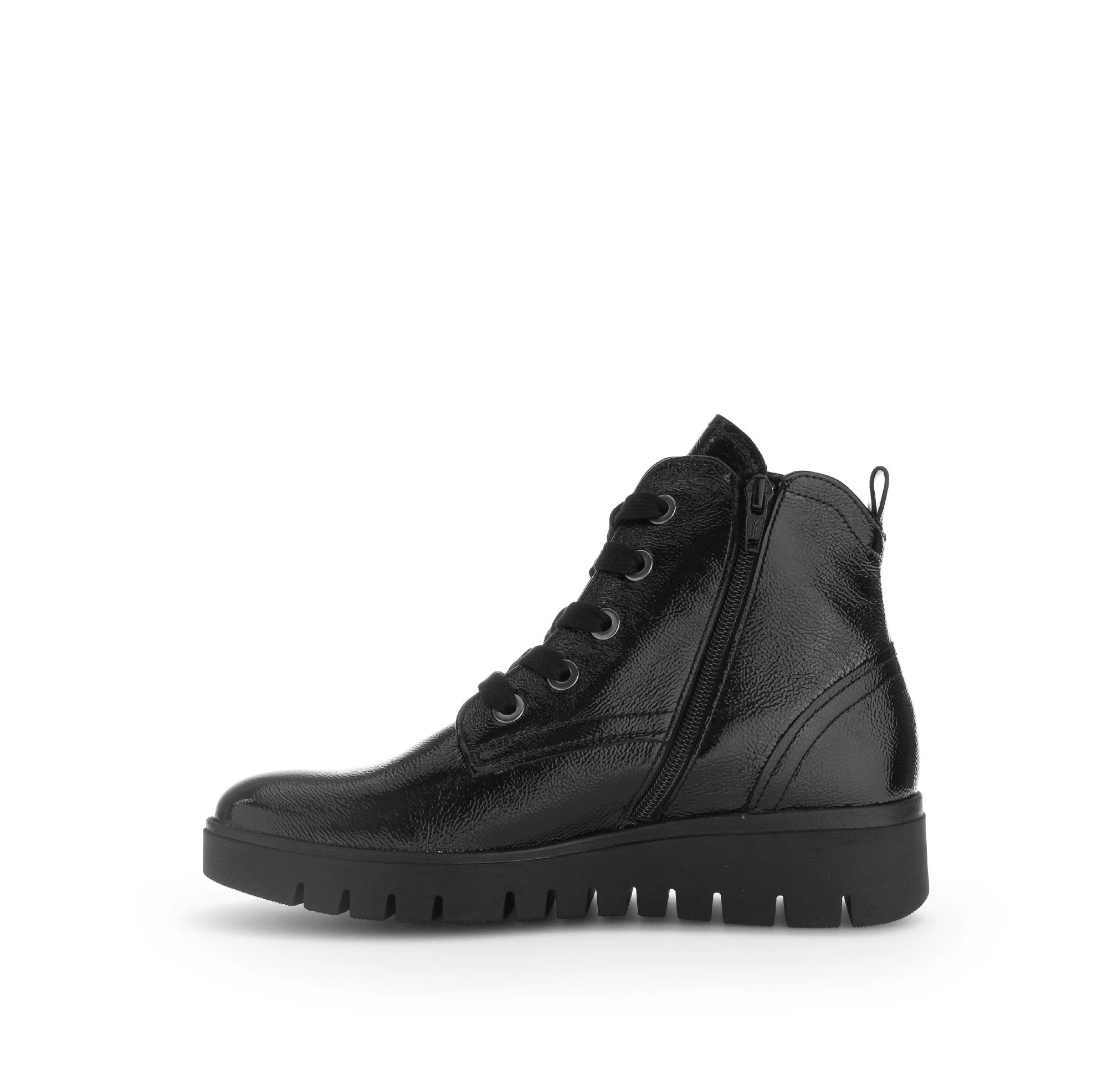 Bottines à lacets noires en cuir vernis - Image 2