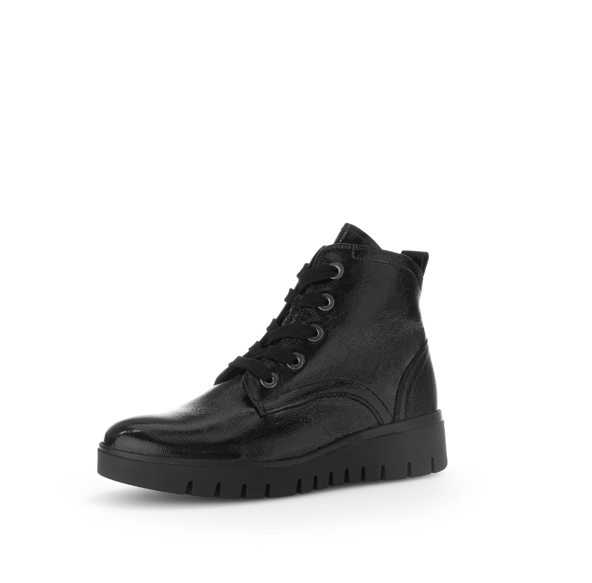 Bottines à lacets noires en cuir vernis - Image 6