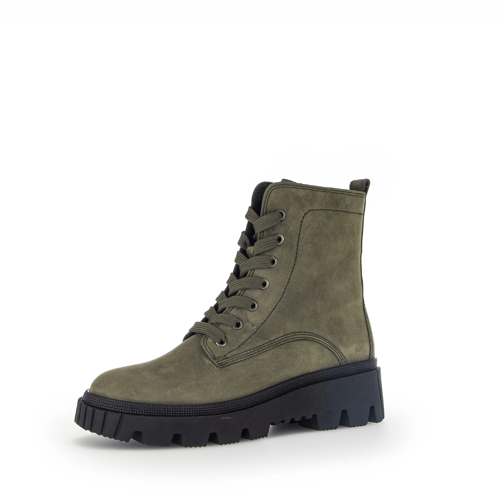 Bottines à lacets vertes en nubuck - Image 3