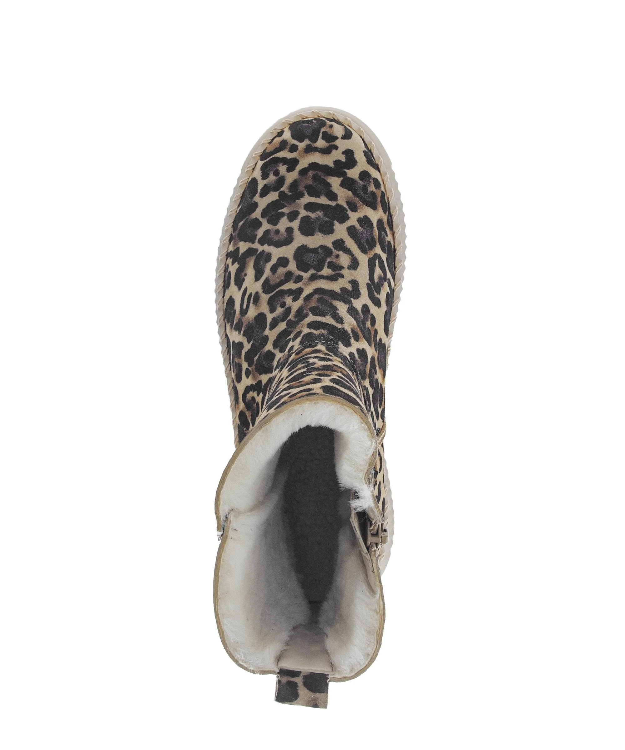 Bottines beiges en cuir - Image 3