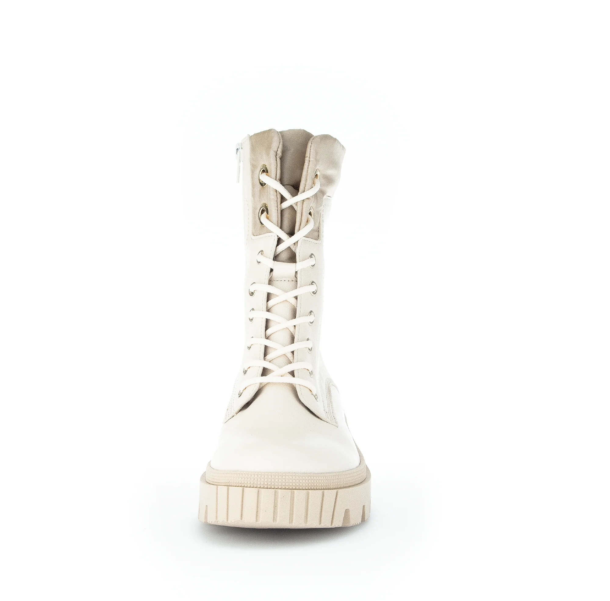 Bottines beiges en cuir - Image 3