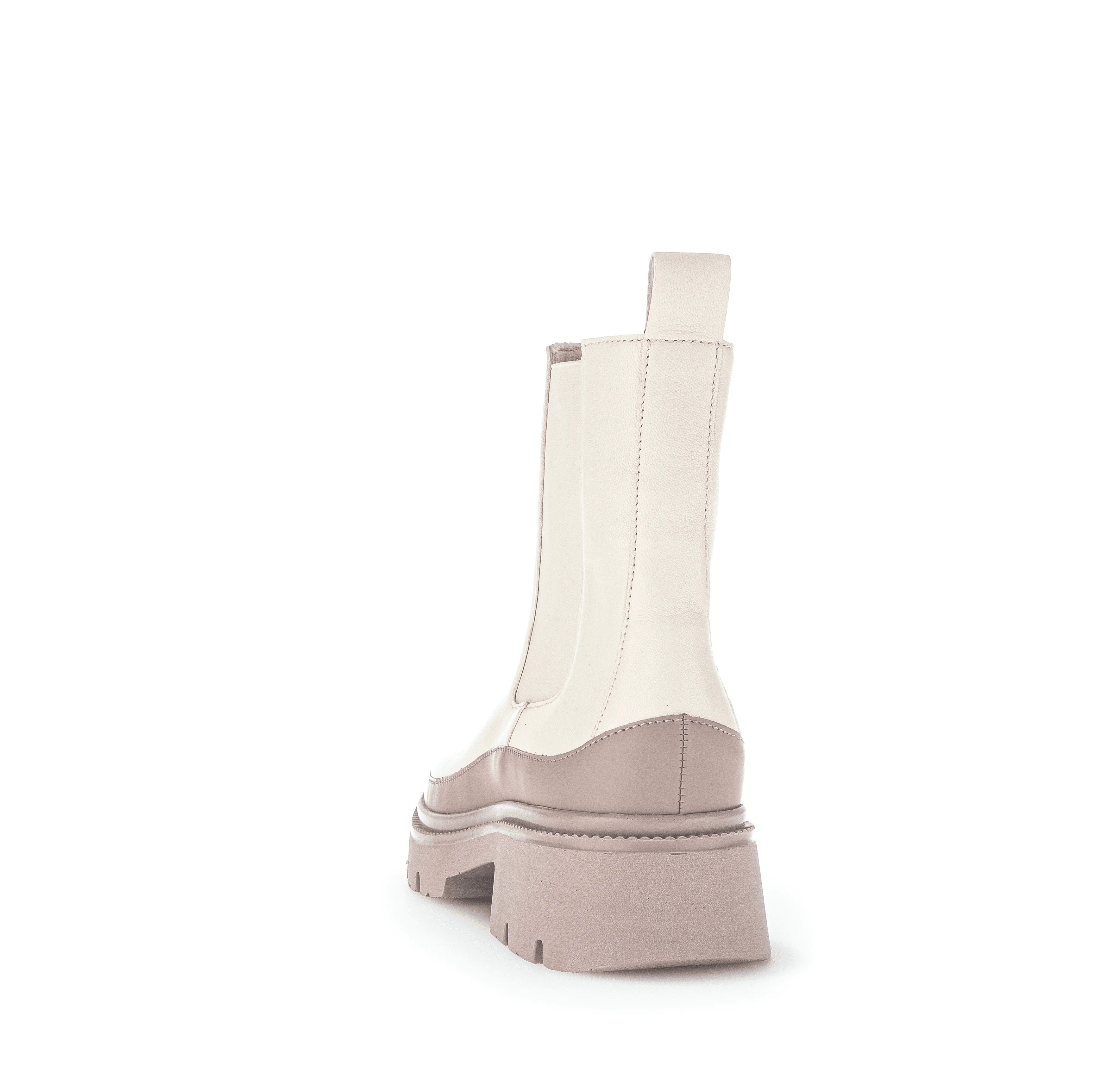 Bottines beiges en cuir lisse - Image 3