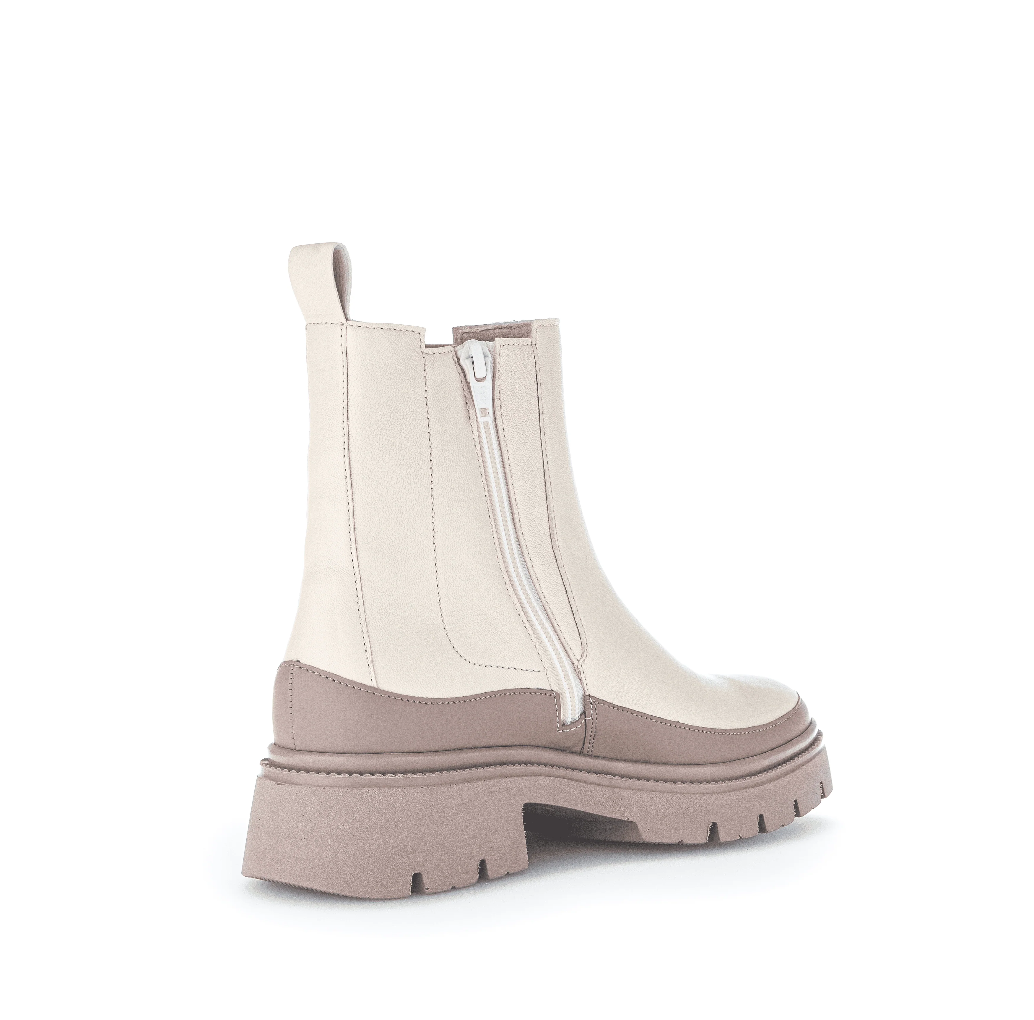 Bottines beiges en cuir lisse - Image 4