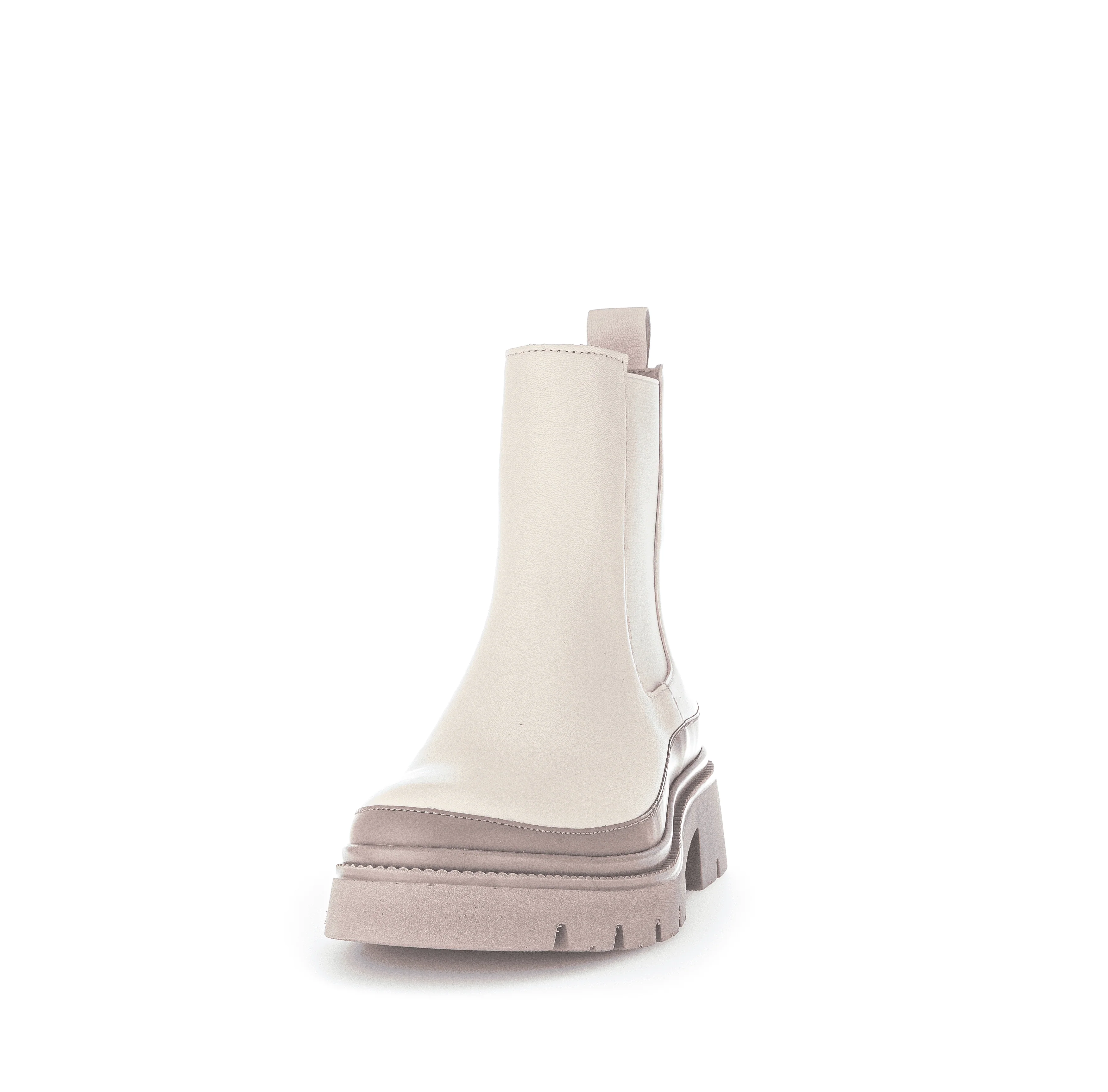 Bottines beiges en cuir lisse - Image 5