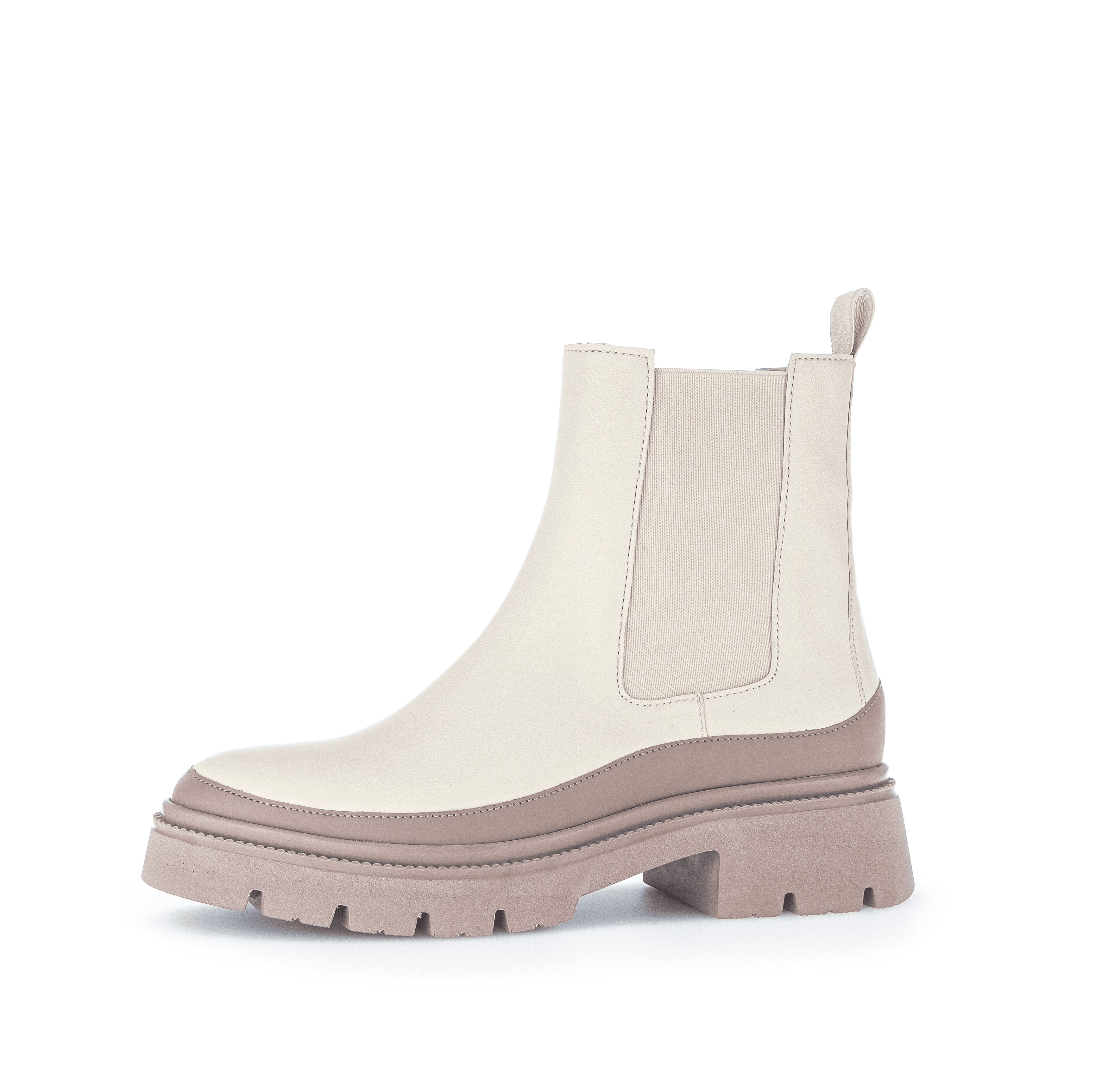 Bottines beiges en cuir lisse - Image 6